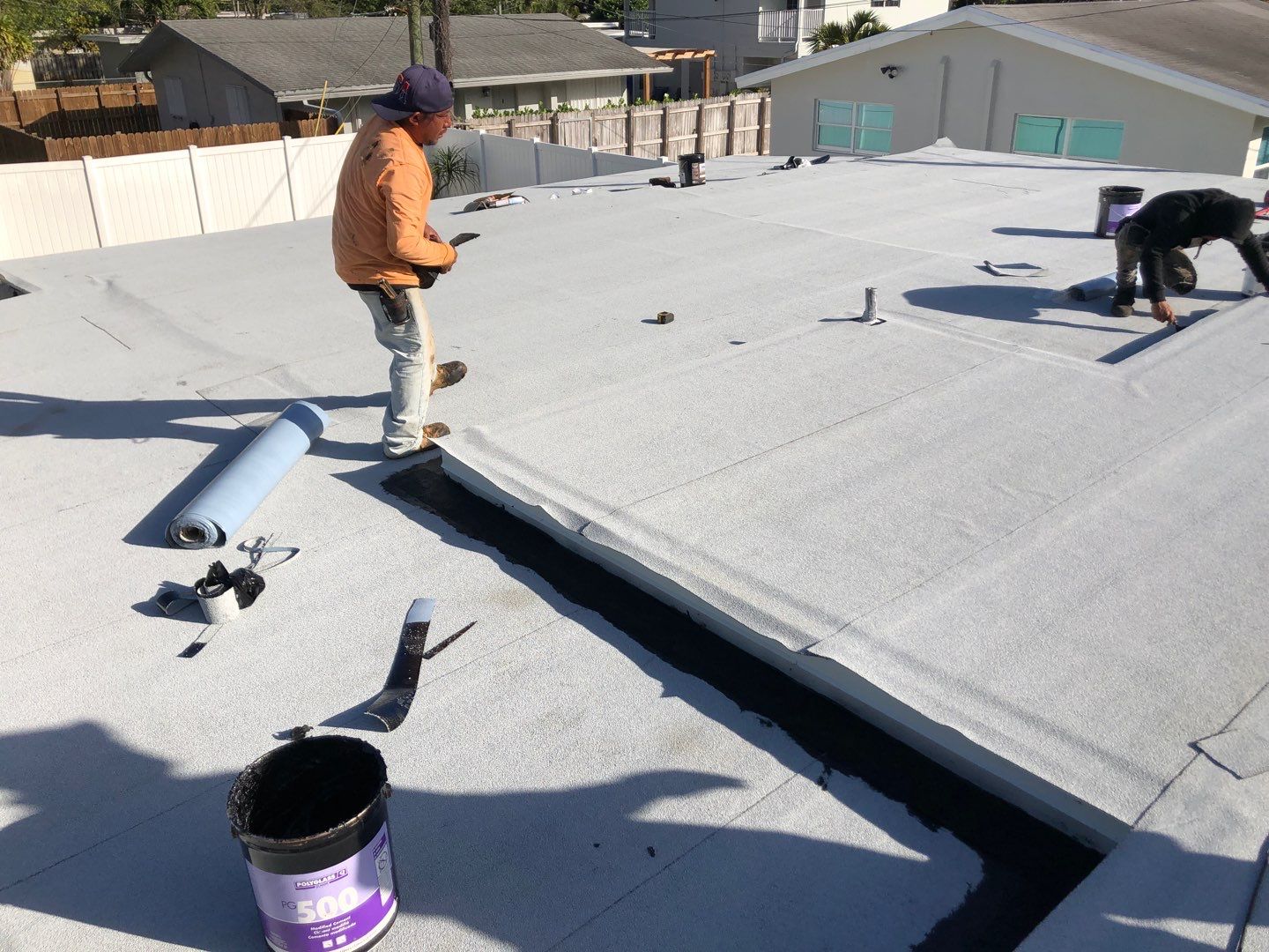 Residential Re-Roof using Polyglass Self-Adhered Flat Deck by First Due Roofing