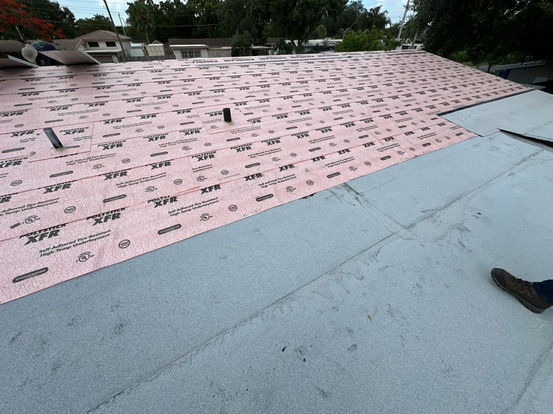 Residential Roofing Installation using Polyglass XFR and Polyanchor by Nast Roofing