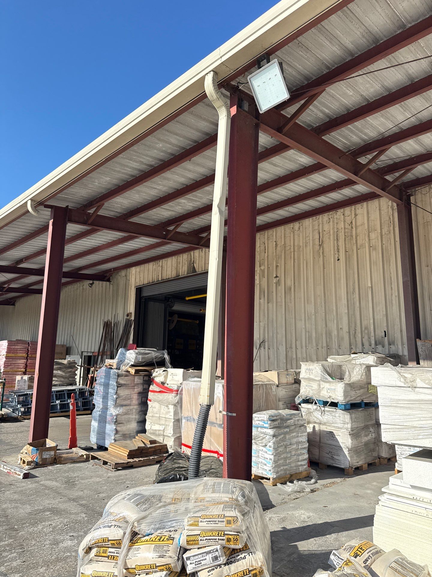 Commercial Box Gutters and White Downspouts Installation in Tampa FL by Gutter Professors