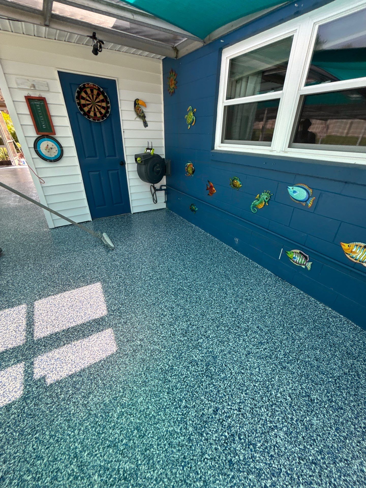 Lake Wales Pool Deck Concrete Coating with Orbit Flake by Performance Floors & Coating