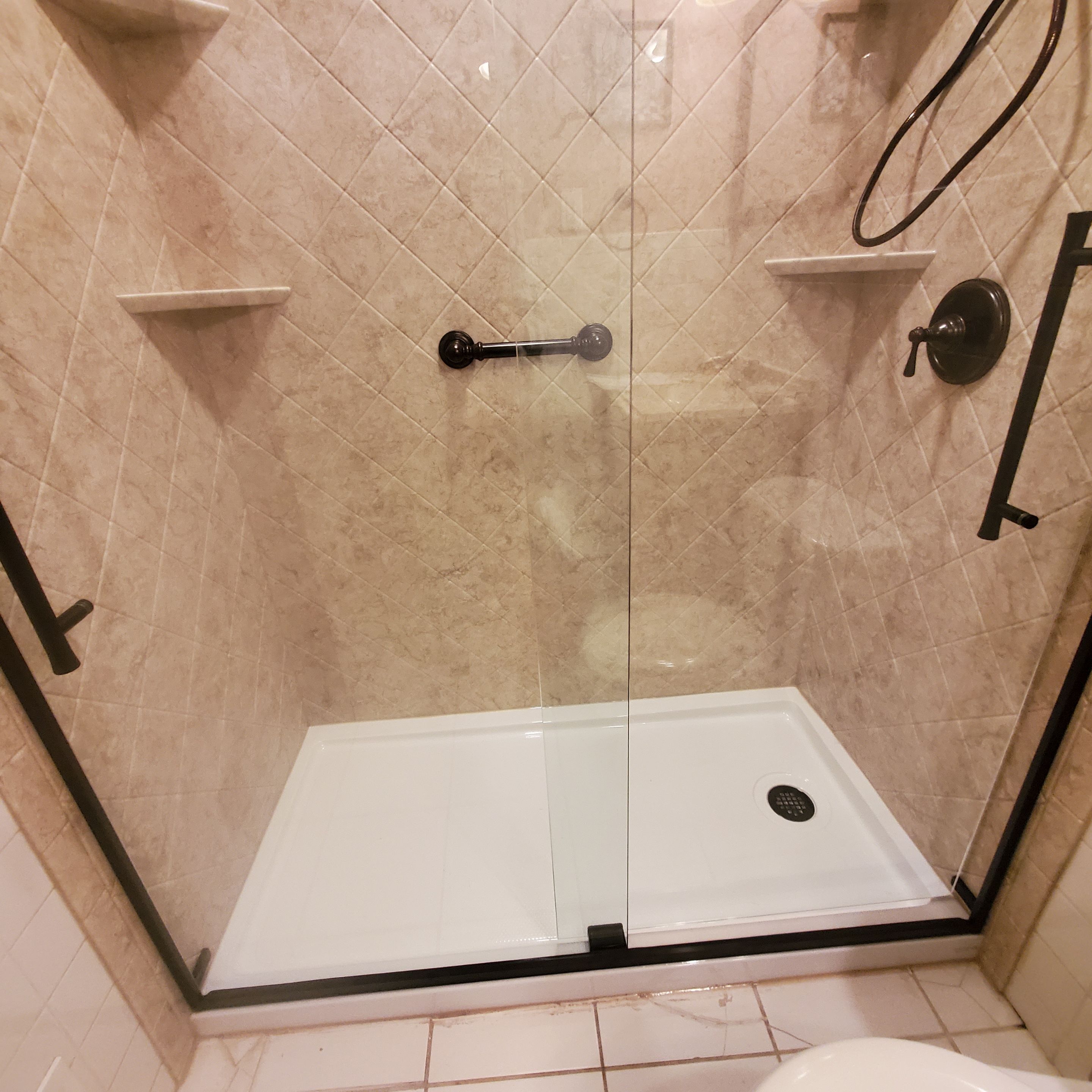 Premier Tub to Shower Conversion - Brecchia Diamond  by All County One Day Bath 