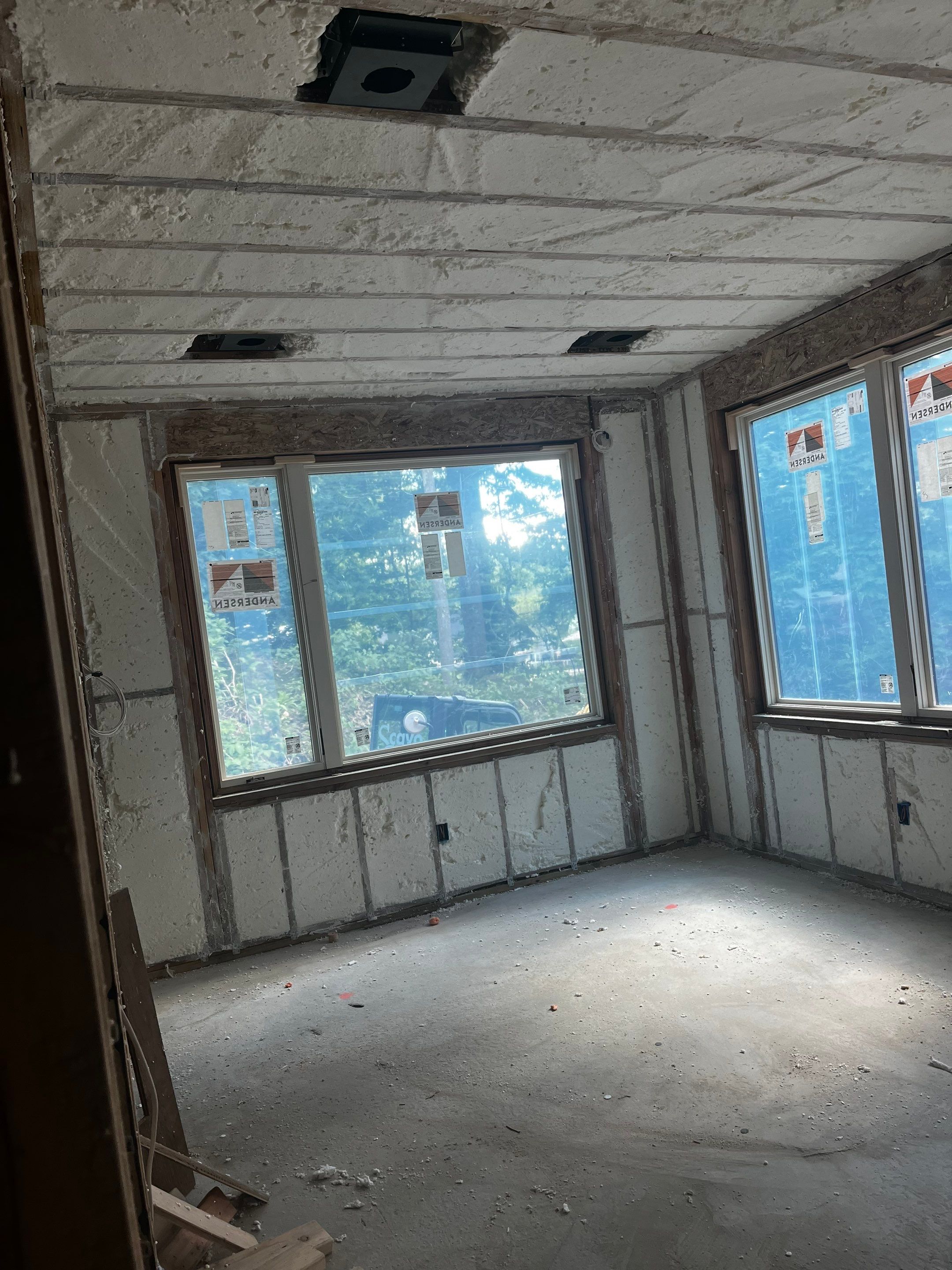 New Home Construction using open cell spray foam by NYS Foam & Energy