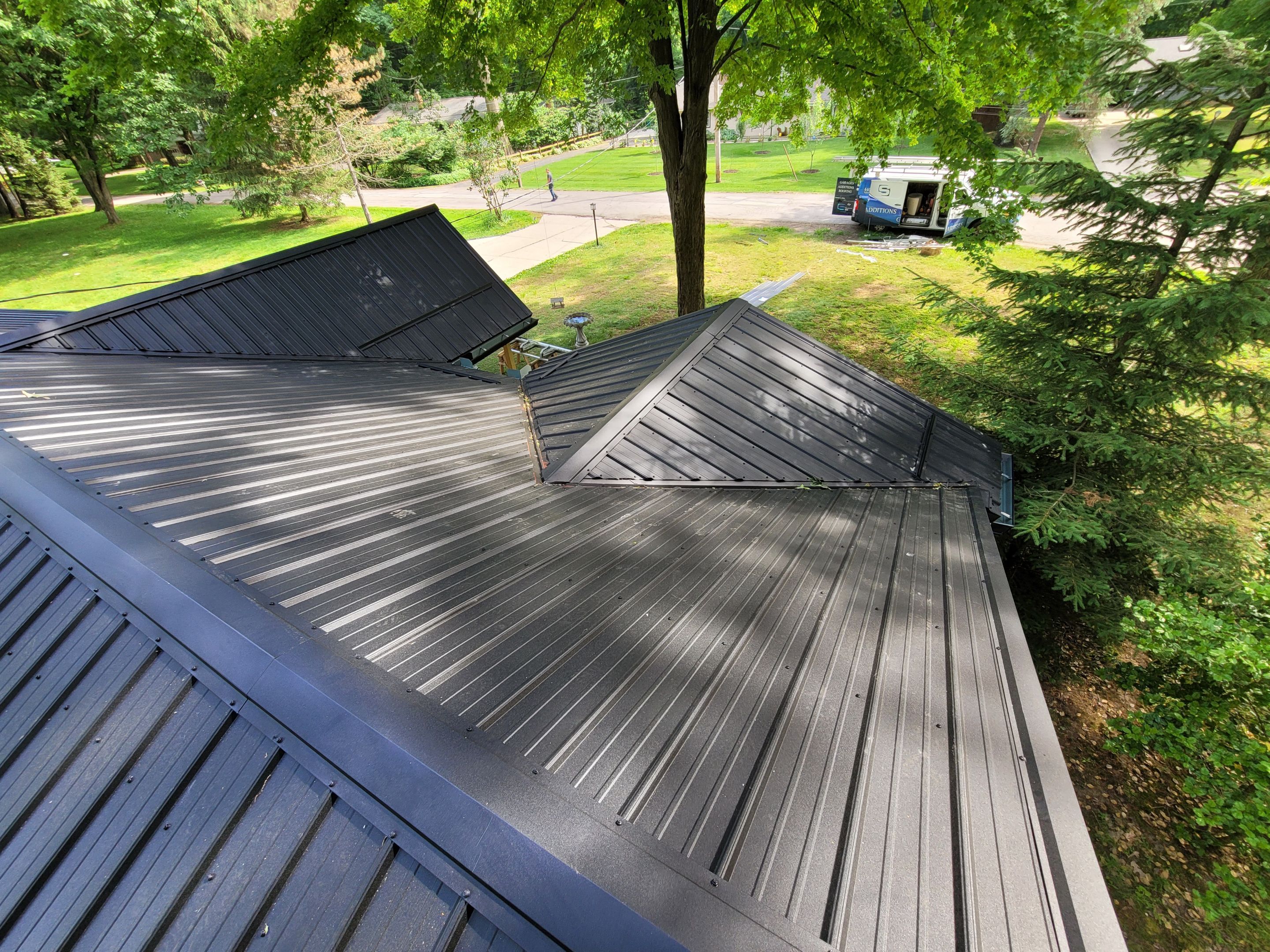 Matte Black Metal Roofing, Matte Black Gutters by Pally Roofing