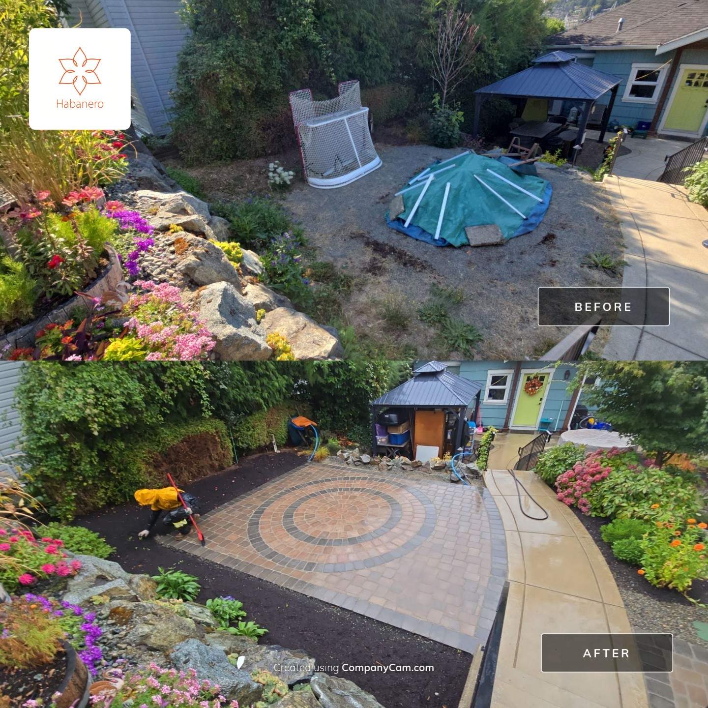 Backyard Transformation — Custom Shed, Paver Patio & Retaining Wall by Habanero Garden and Exterior Care