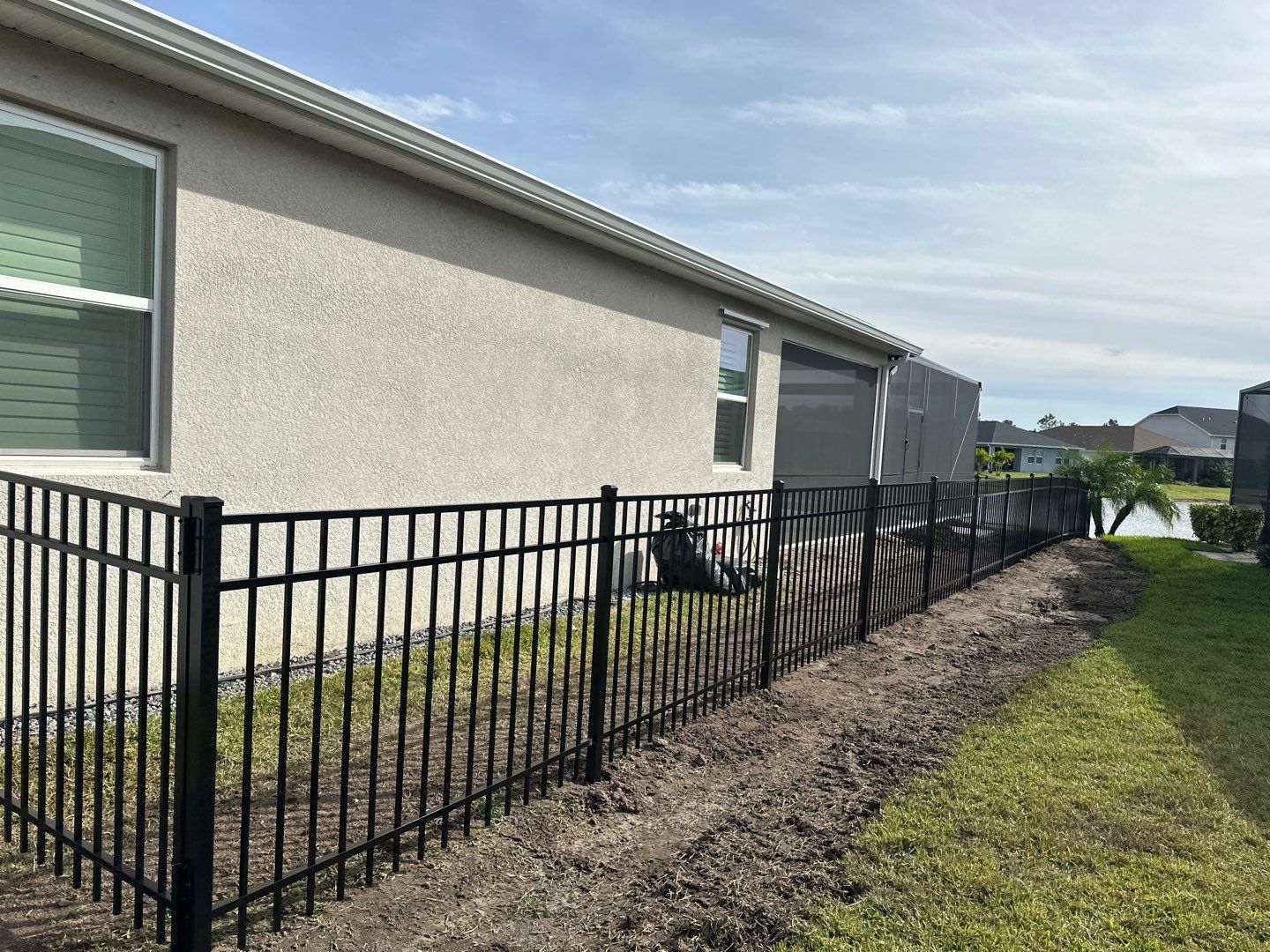 Aluminum Fence Installation using Black 3 Rail Aluminum Fence by Asap fence and gates, LLC