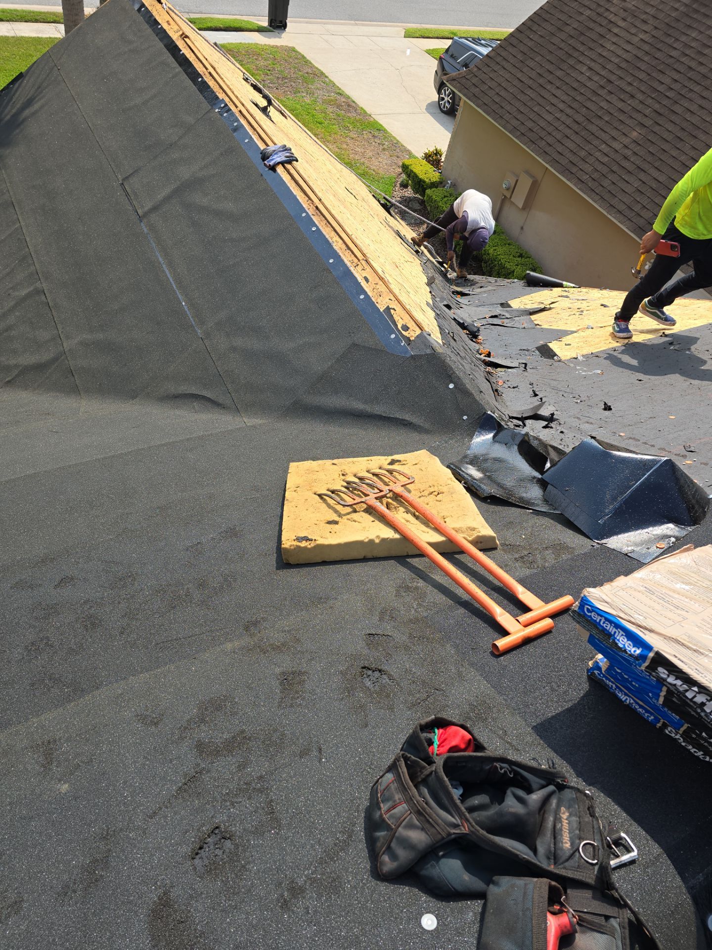 Asphalt Architectural Shingle Roof Replacement and Solar Integration in Longwood by Fortified Roofing Solutions Corp.
