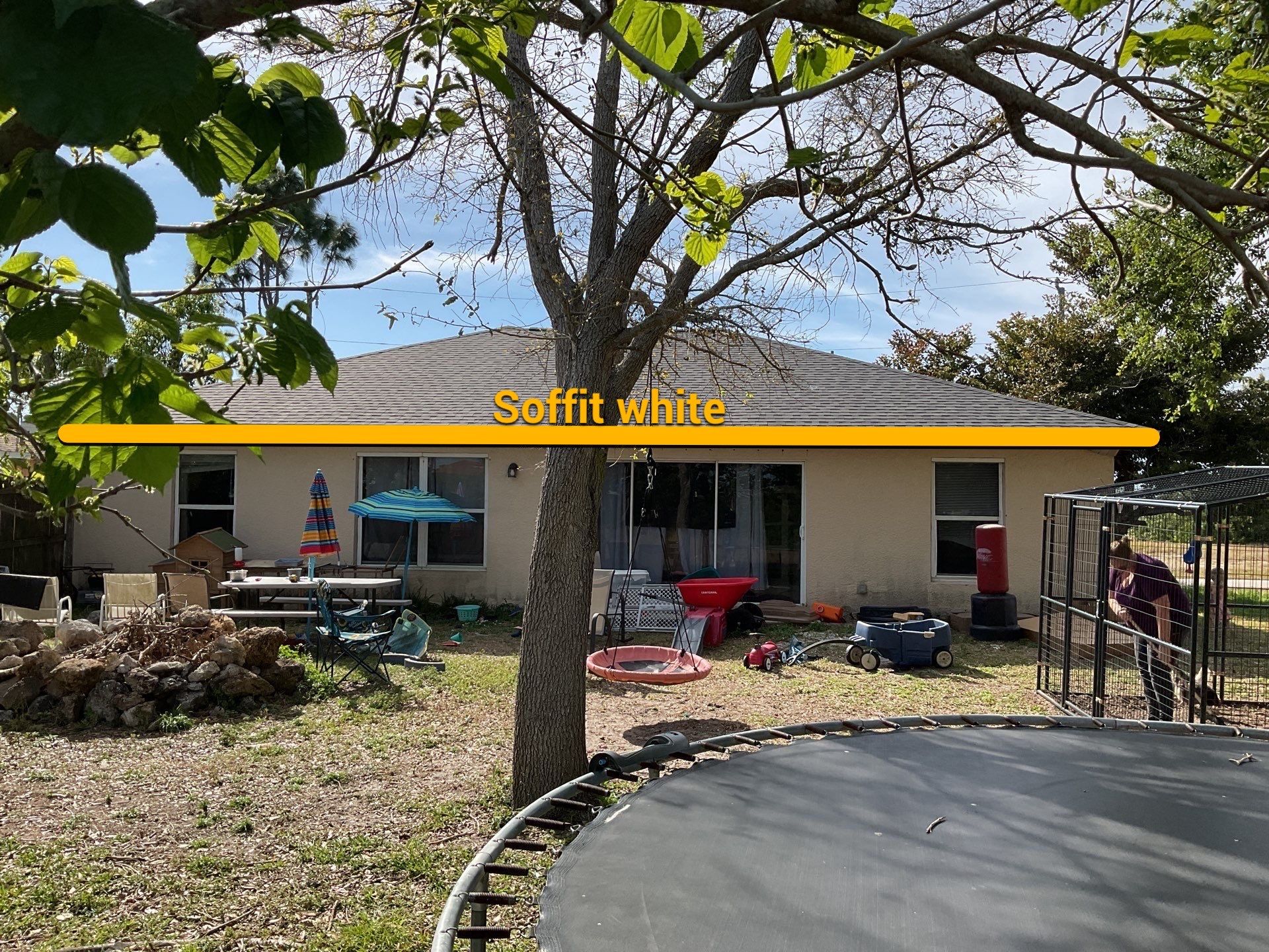 White Seamless Gutters and Soffit Installation in Cape Coral FL by Gutter Professors