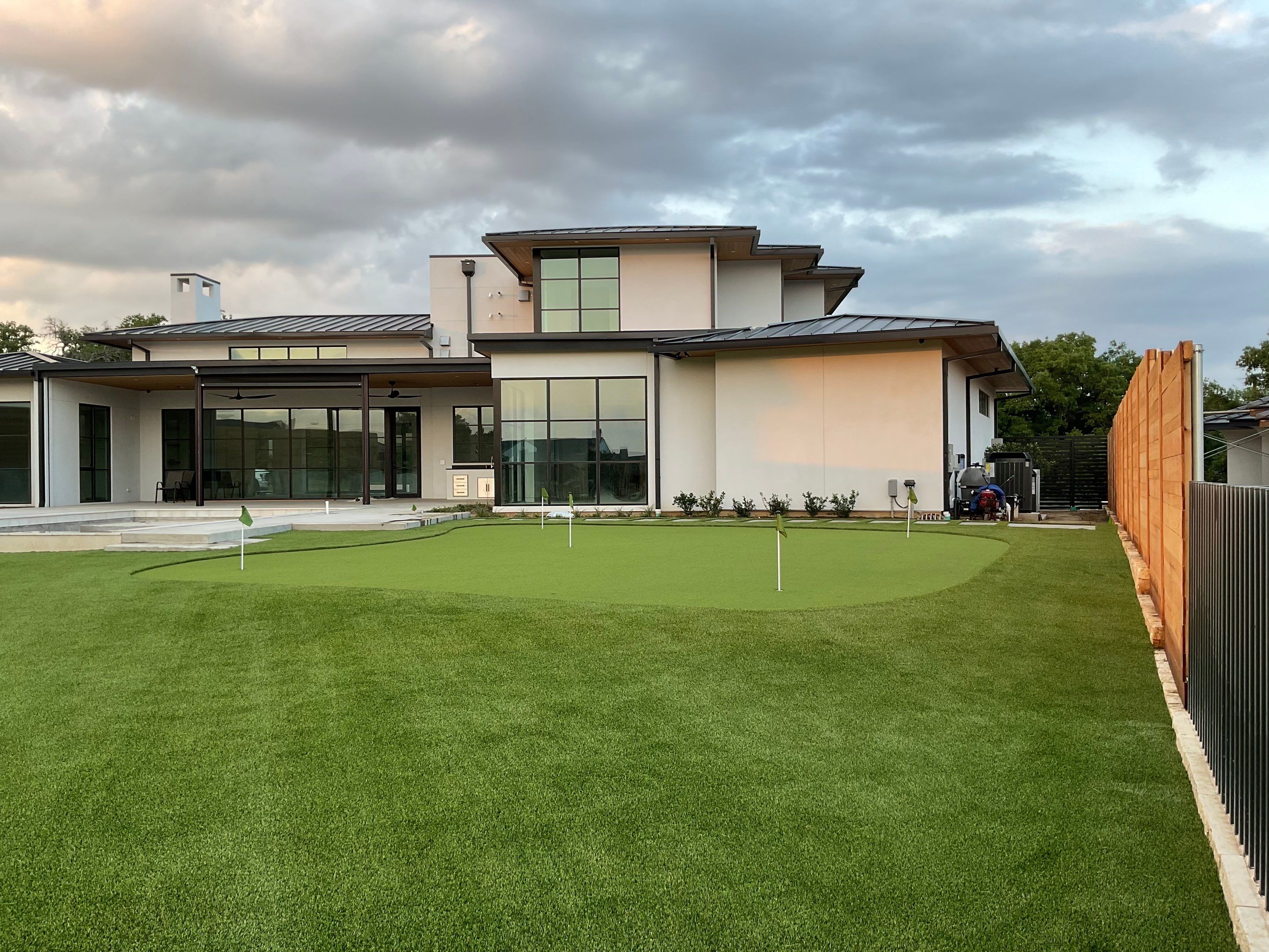 Synthetic Turf Installation using Texas Rye by Turf Concepts