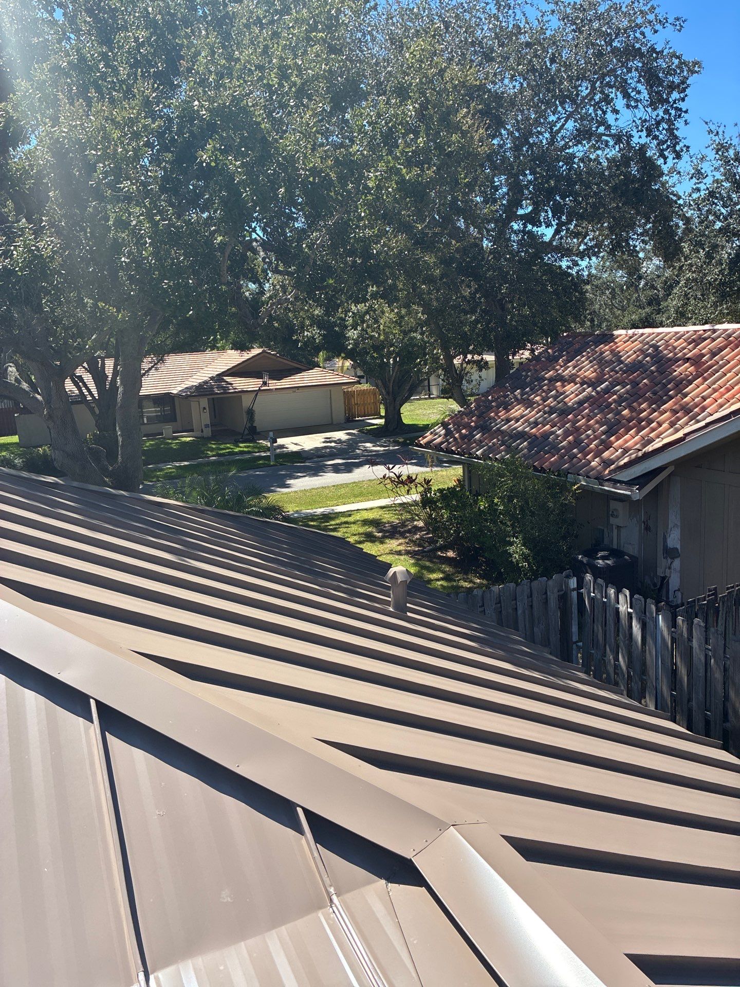 24ga 1.5" Mechanical Seam Buckskin  by Total Roofing System The Metal Roof Experts