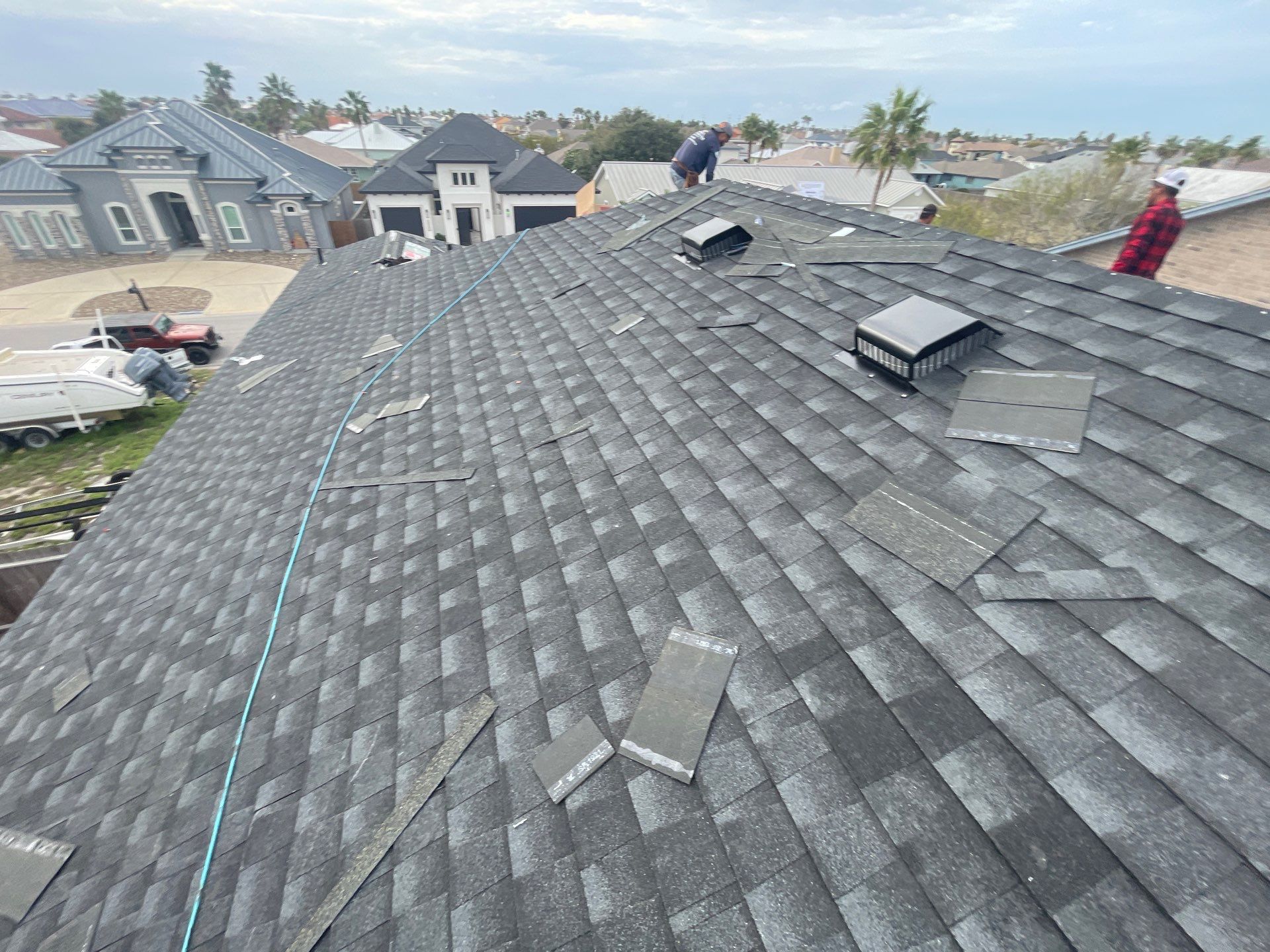 Residential Roofing Installation using GAF HDZ Charcoal by Lighthouse Roofing