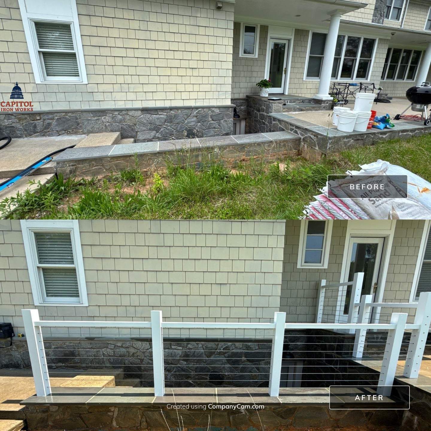 Modern Aluminum Cable Railings – Residential Exterior – Potomac, MD by Capitol Iron Works