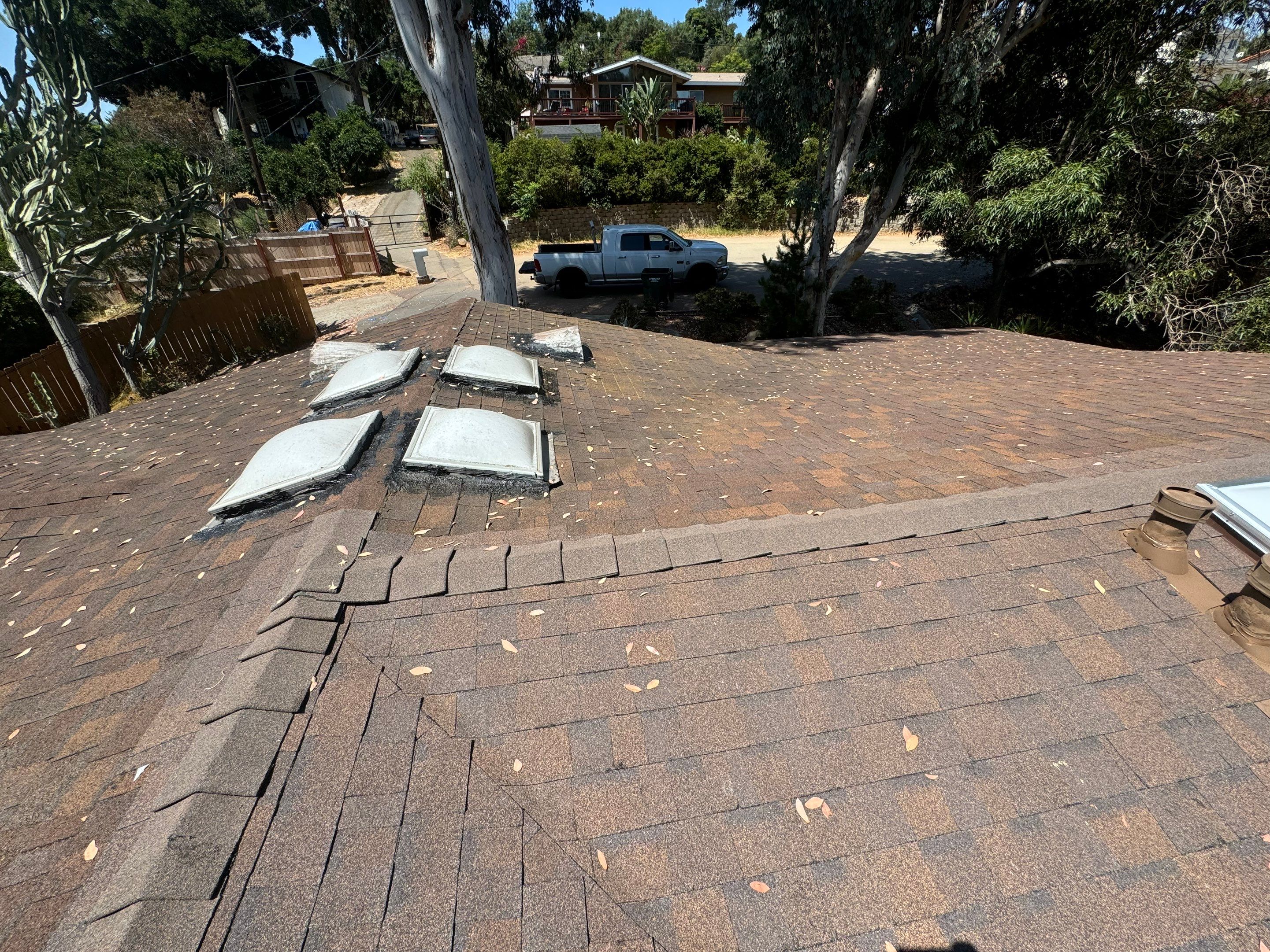 Escondido Partial Shingle Roof Replacement with Skylights and Gutters by Zenith Roofing Services