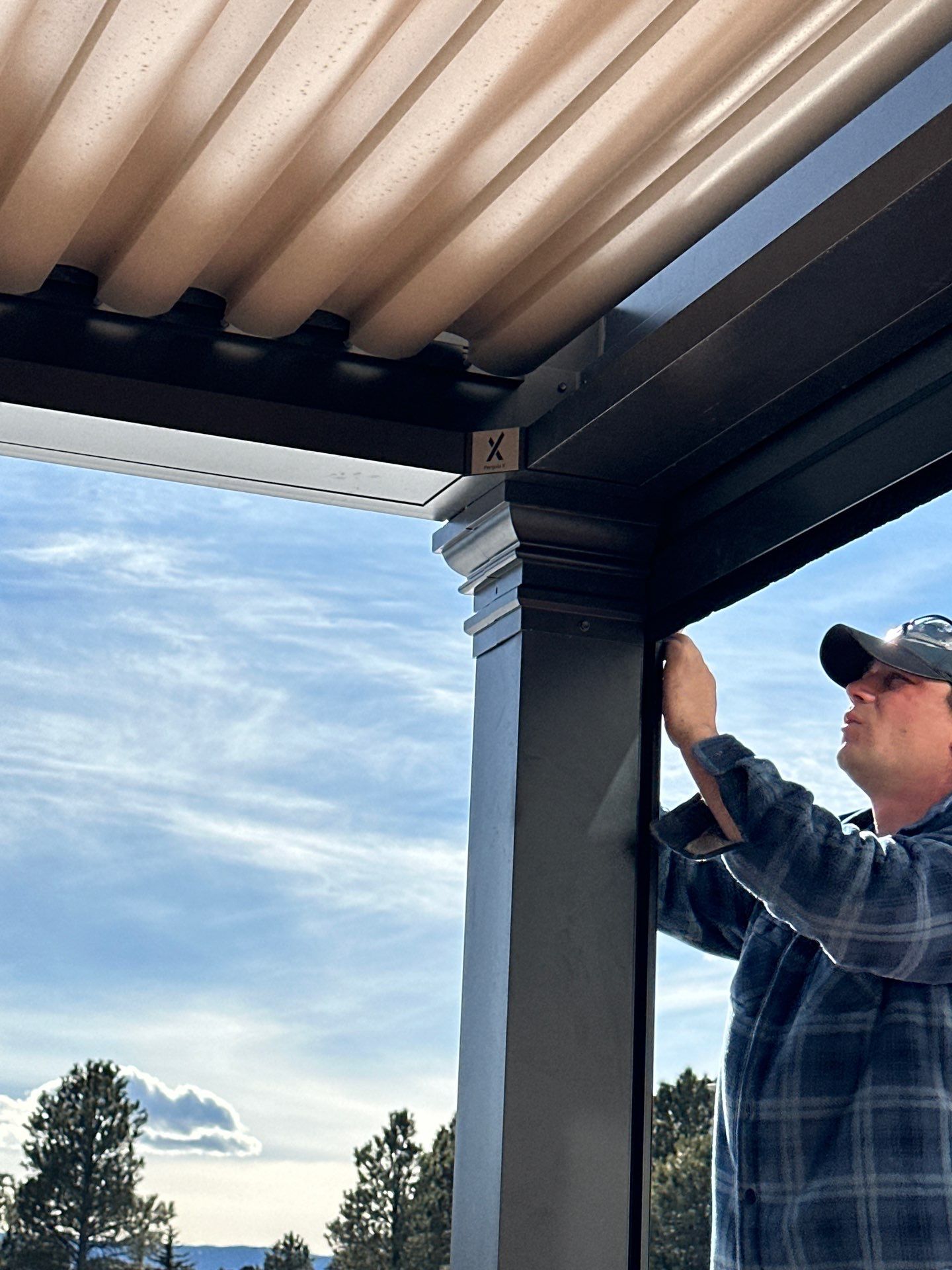 Motorized Screens & Aluminum Pergola by Outdoor Solutions Colorado