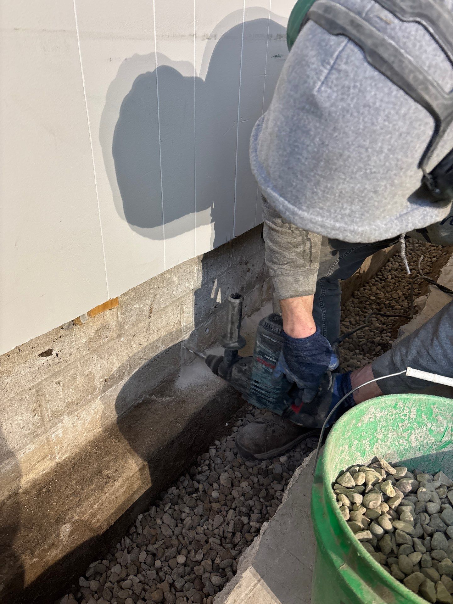 Drain tile and sump pump for George by Waterproofing Northeast