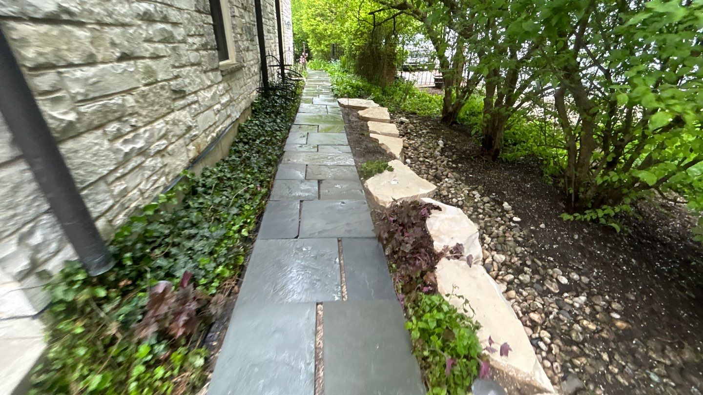 Winnetka, IL bluestone patio cleaning by Northern Power Washing LLC.