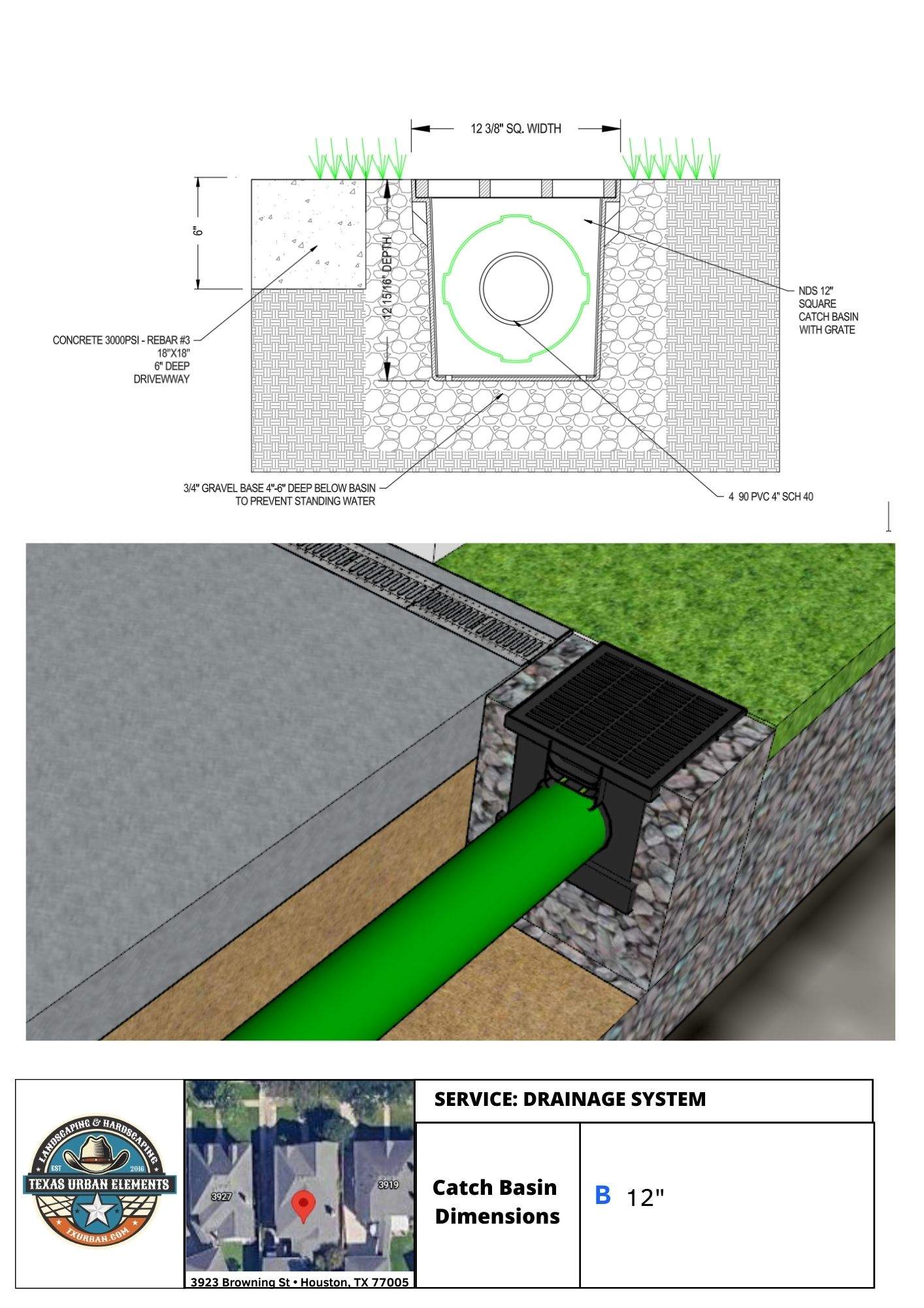 Driveway Concrete Replacement & French Drainage System by Texas Urban Elements