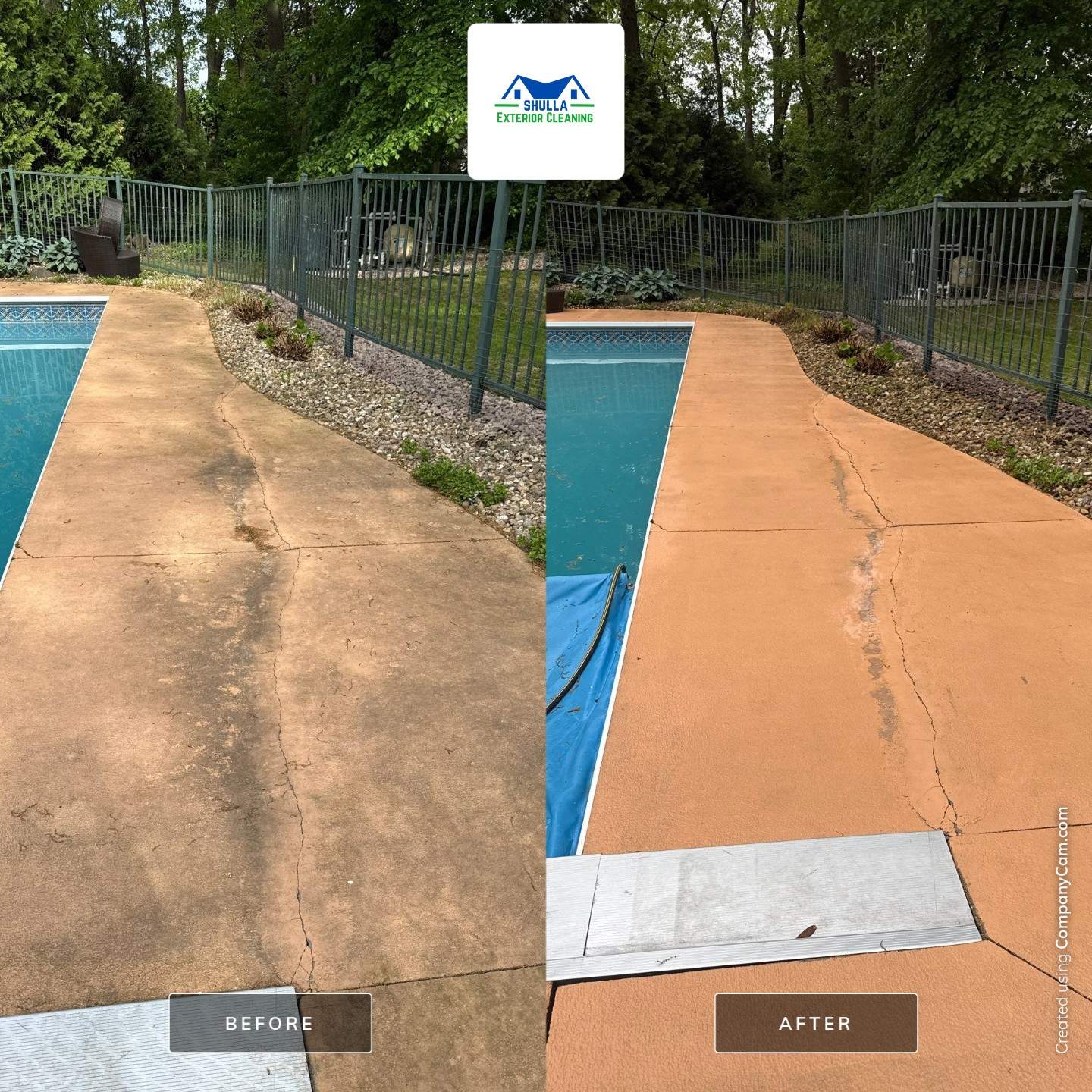 Pool Deck Cleaning by Shulla Exterior Cleaning