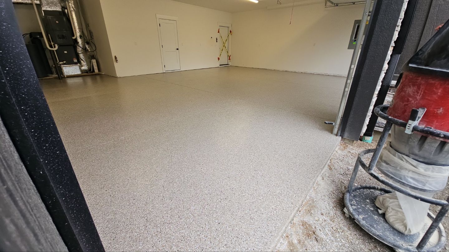 Garage Transformation using Claystone Hybrid by Croc Coatings, LLC