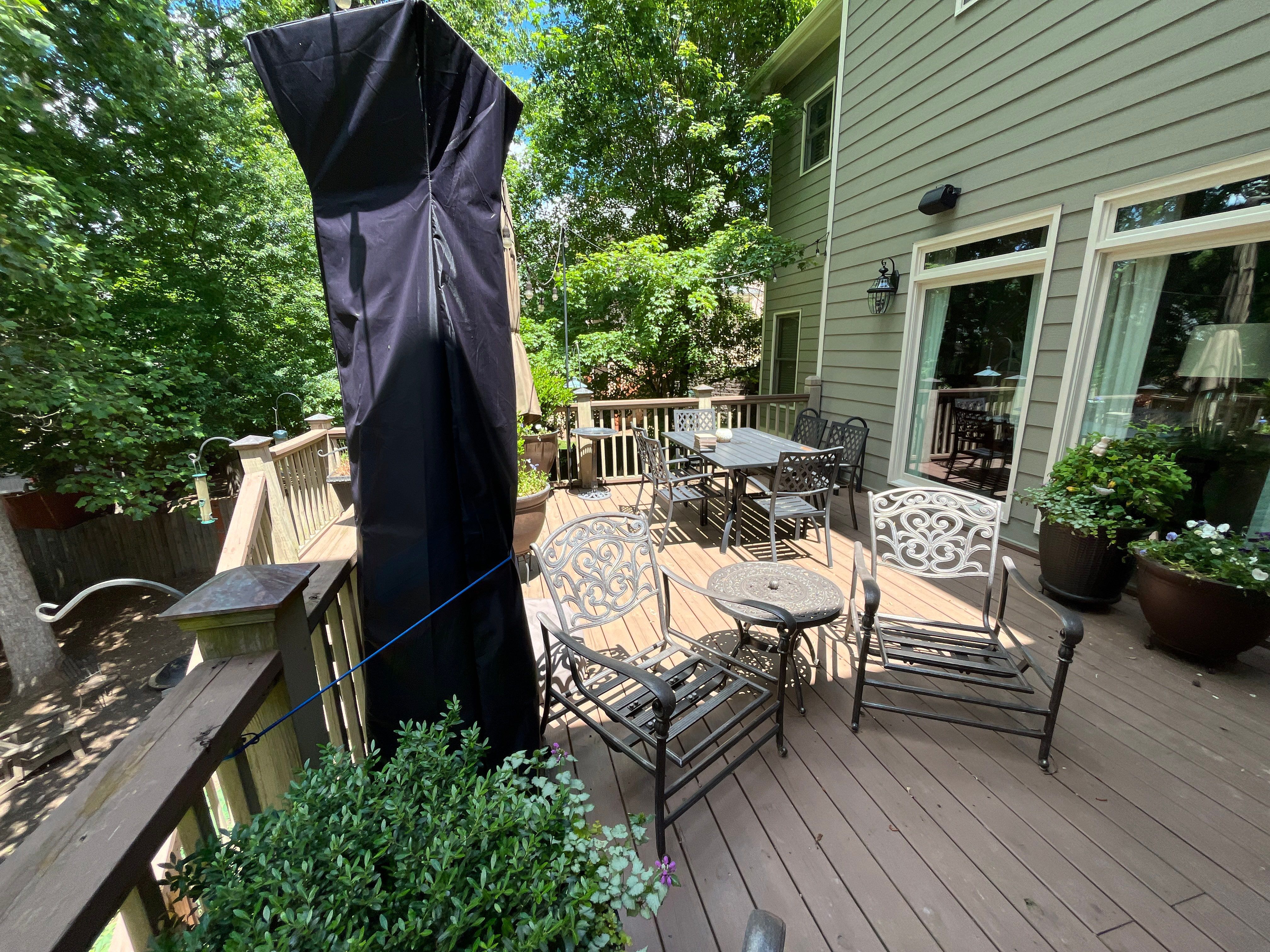 Tucker, GA Covered Porch Build and Deck Replacement using Deckorators Voyage Series Decking by Nelson Exteriors 