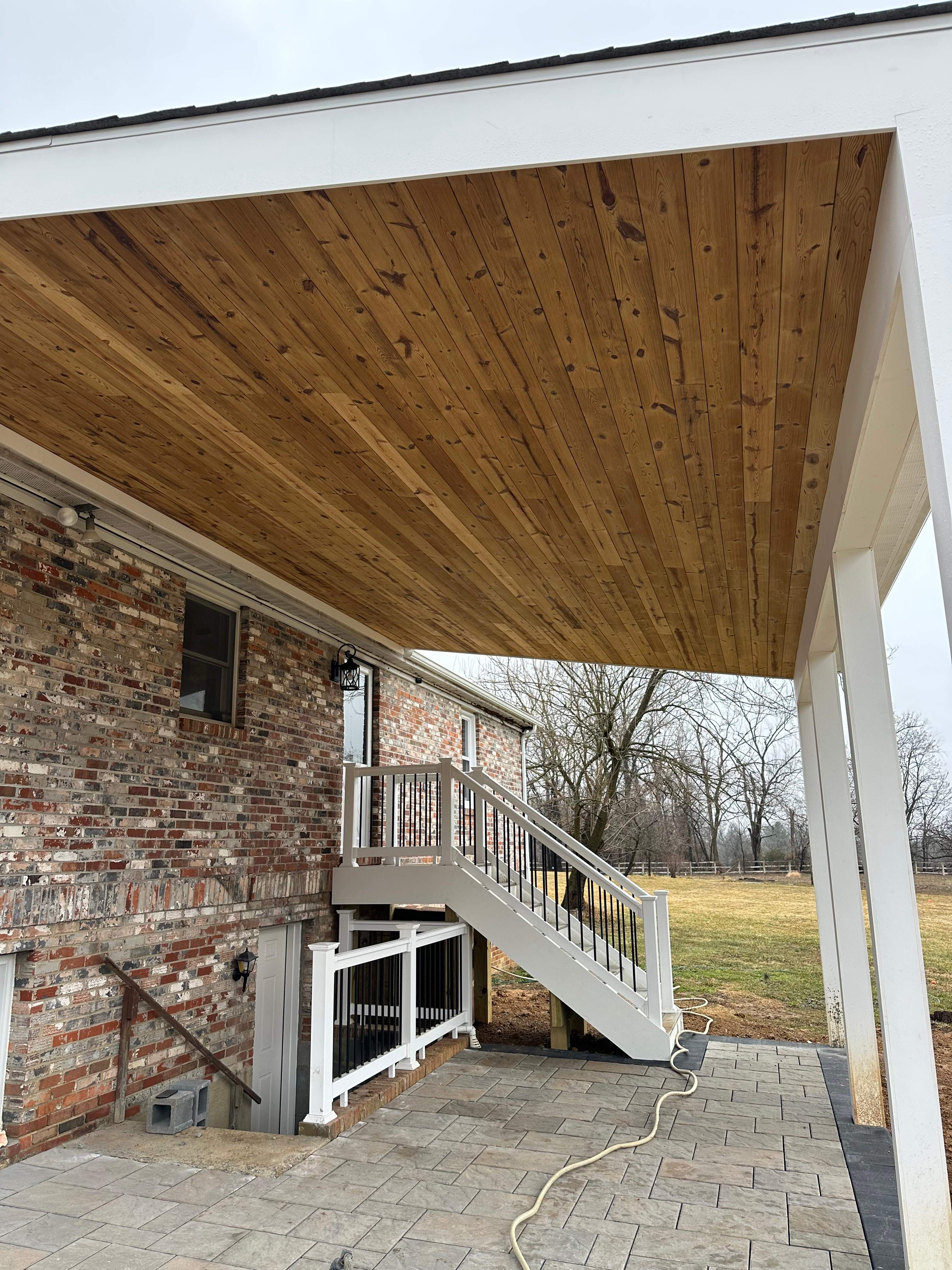 Covered Landing & Paver Patio in Lovettsville, VA by Sunburst Construction Inc