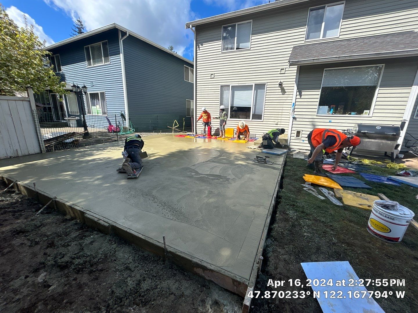 Benedict | Stamped Concrete Back Patio by Jireh Asphalt & Concrete Inc 