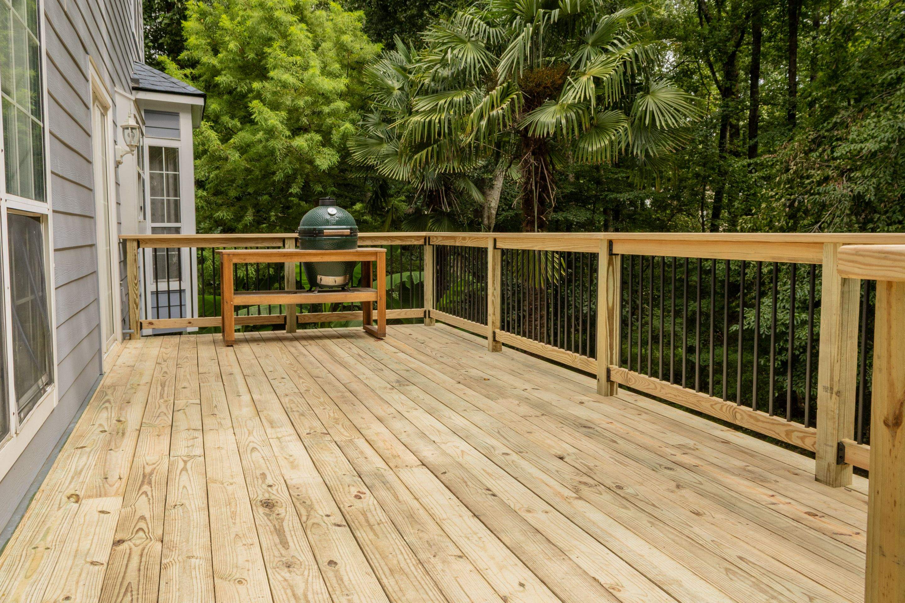 Gwinett County Wood Deck Resurface with Graspable Handrail by Nelson Exteriors 