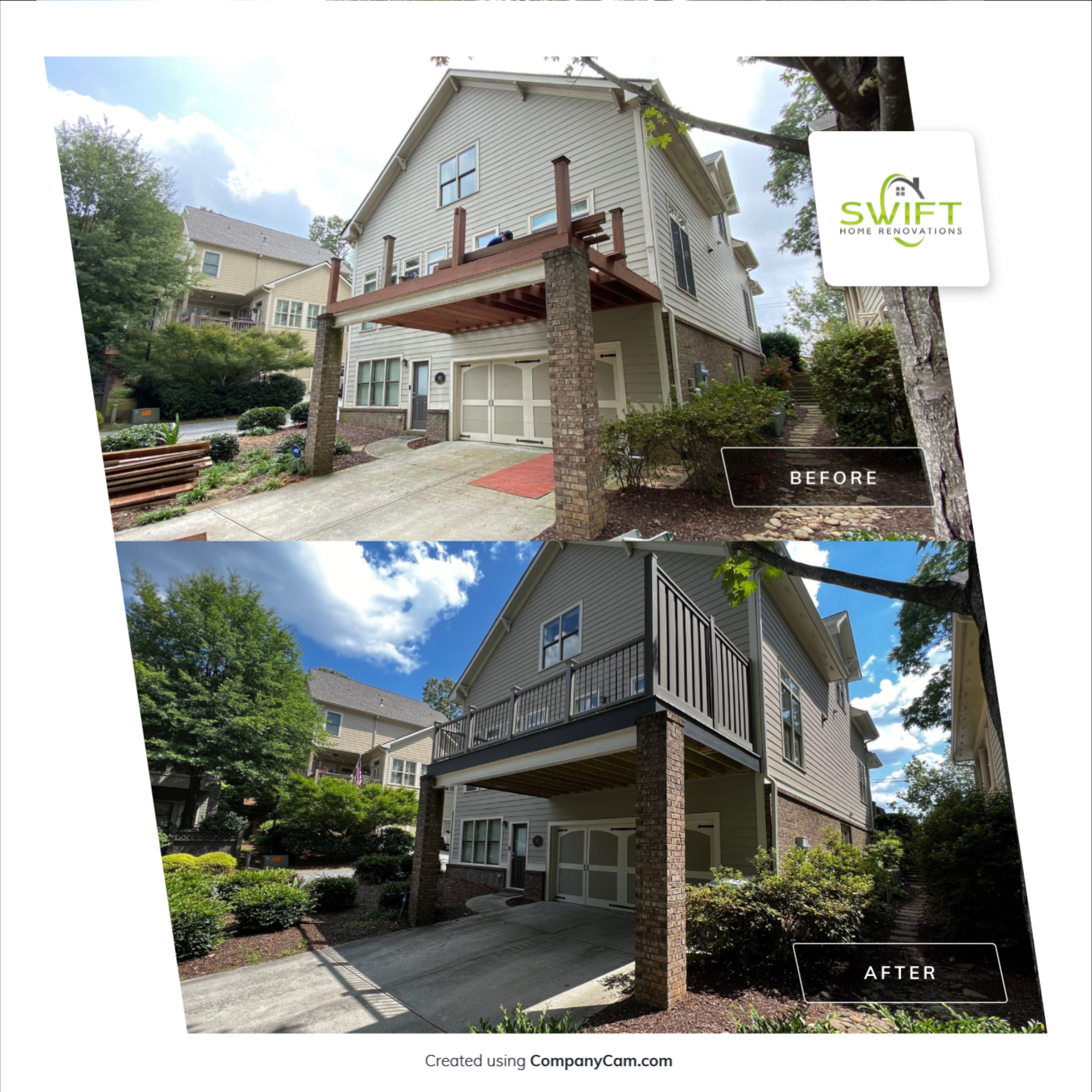 Elevated Deck Renovation and Privacy Screen Installation in Norcross by Swift Home Renovations