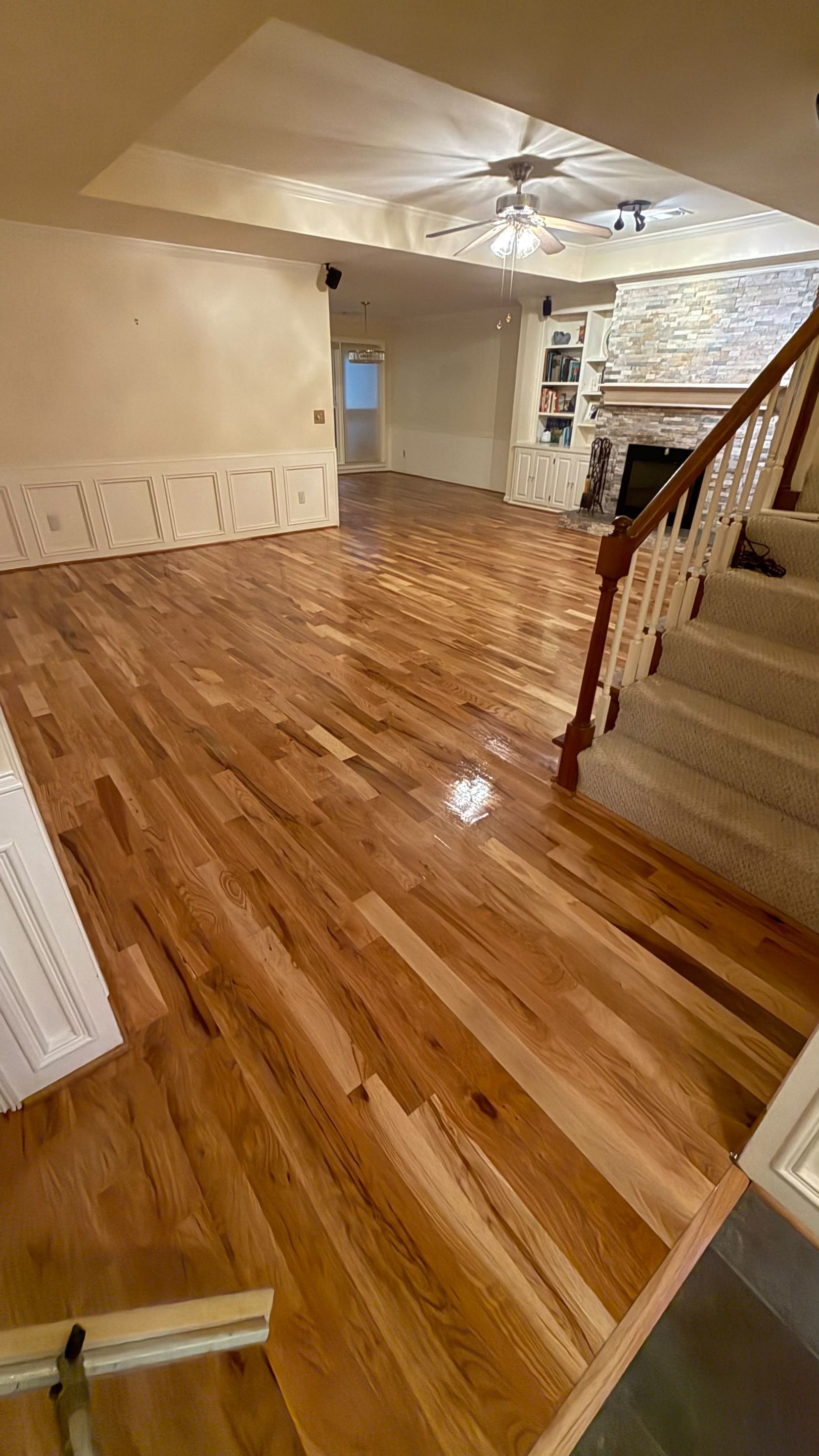 Natural Oak Hardwood Flooring Installation and site on finish Throughout Roswell Home by Flooring Xpress CO 