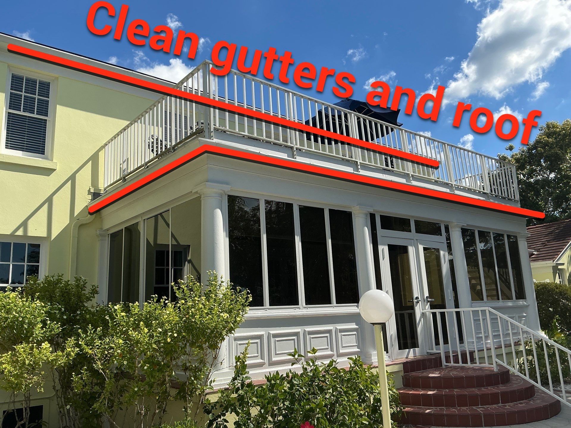 Clean Gutters and Roof in Sarasota FL by Gutter Professors