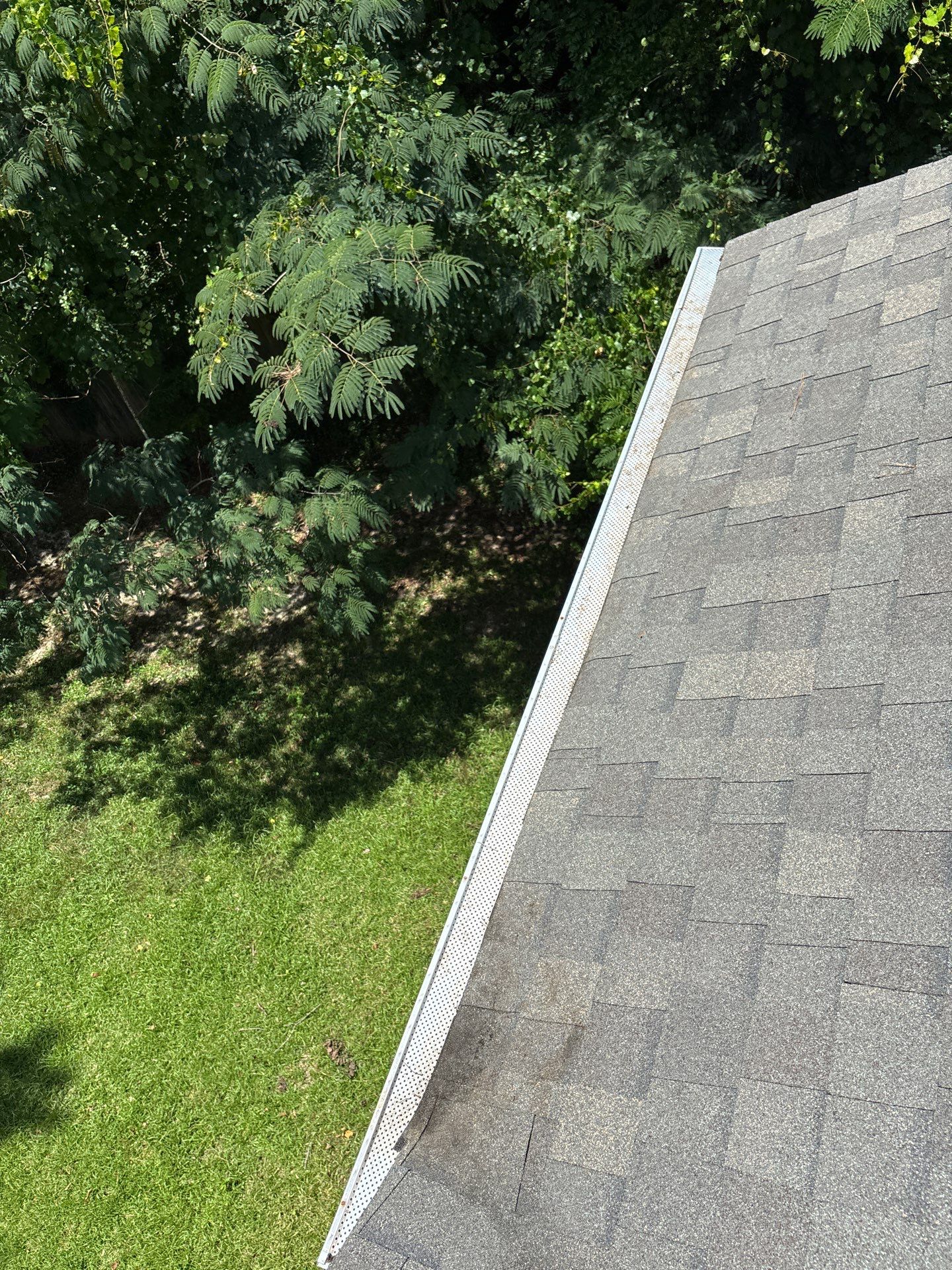 Commercial gutter cleaning Greenville, NC after photo with clean gutters