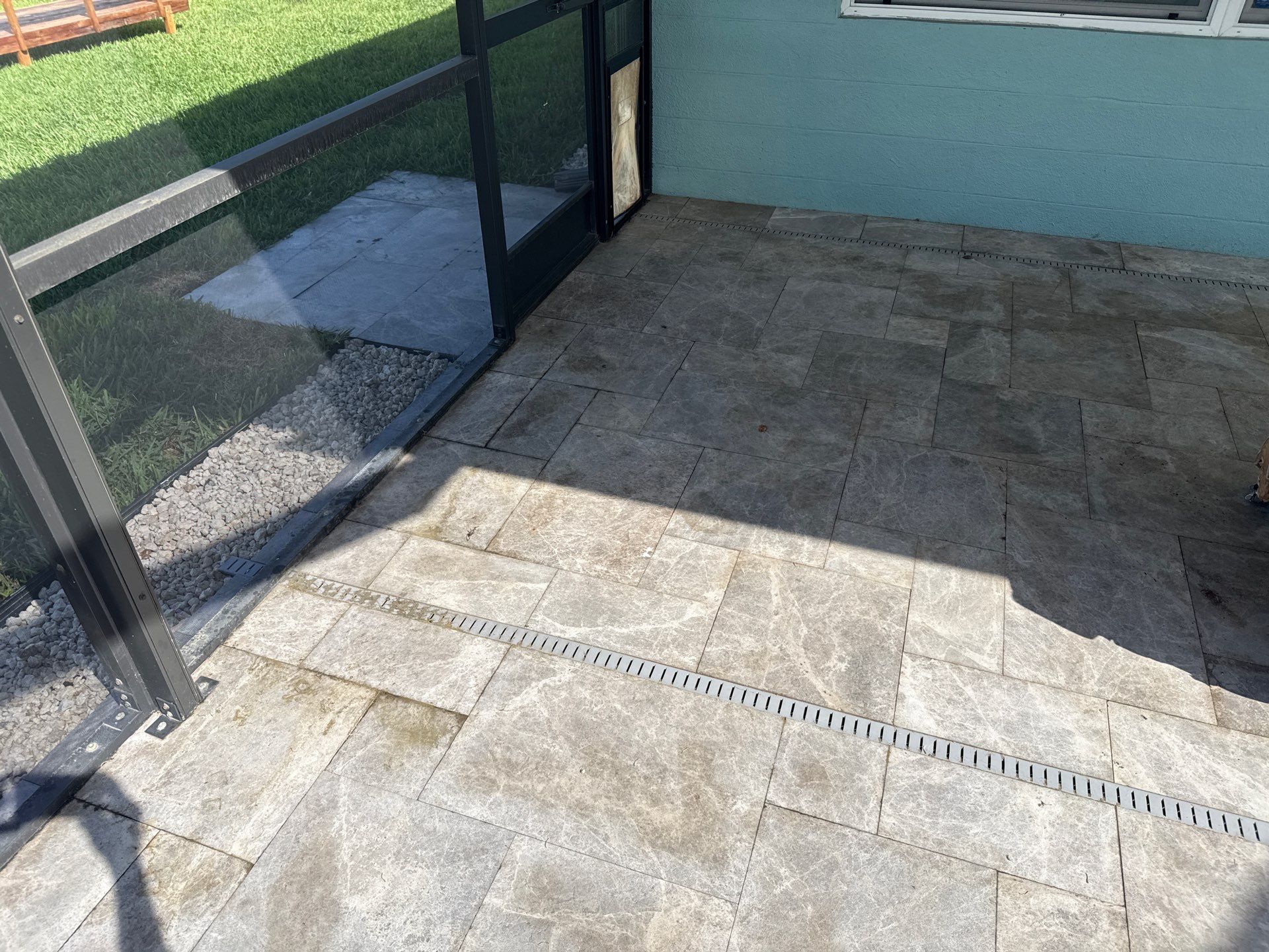Travertine Pool Deck, Lanai & Screen Enclosure Cleaning Near Manatee River | Bradenton, FL by Sunshine AquaWash