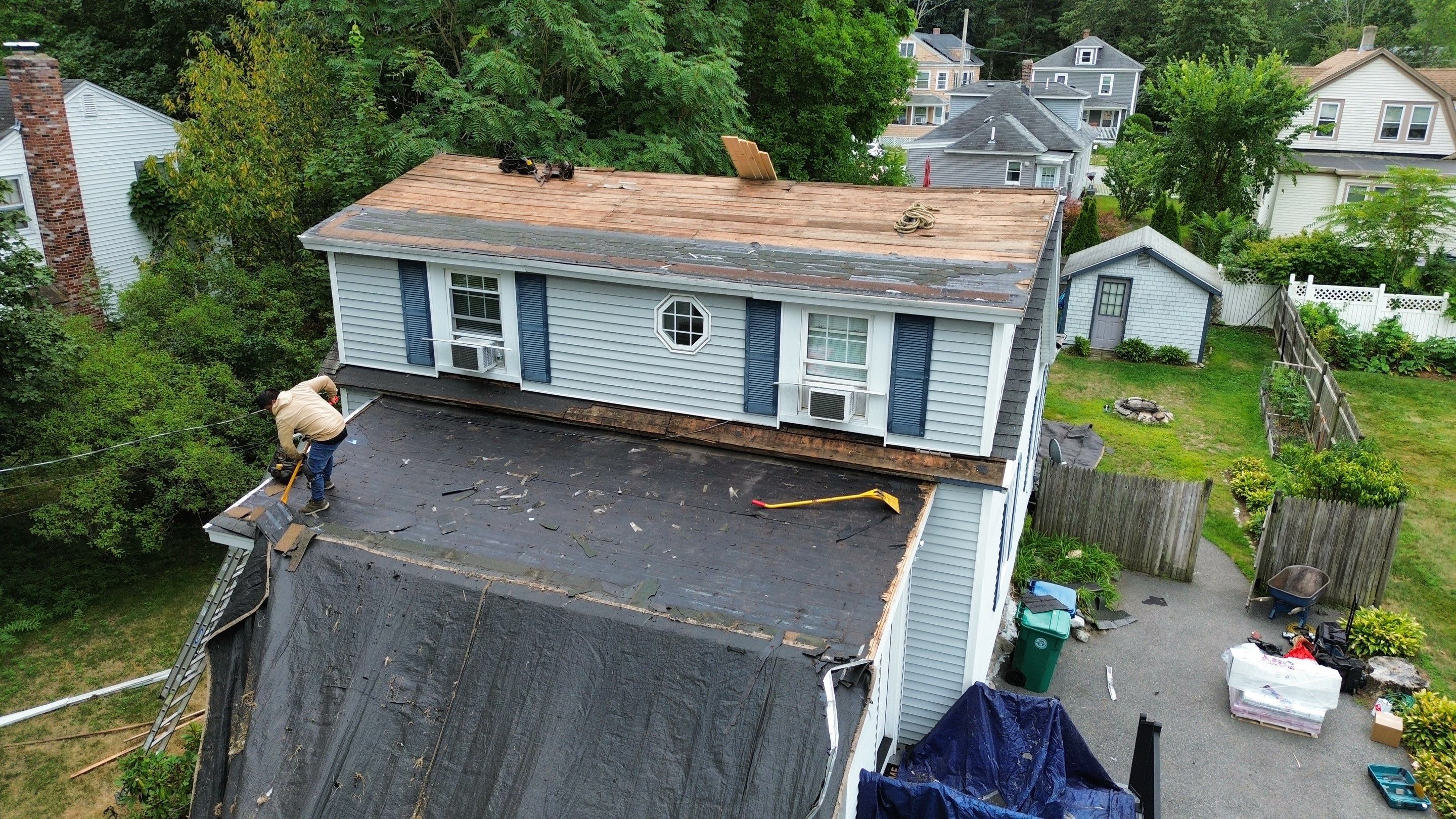 Roof Replacement & EPDM Flat Roof Installation, Billerica, MA by Mighty Dog Roofing of Greater Middlesex County