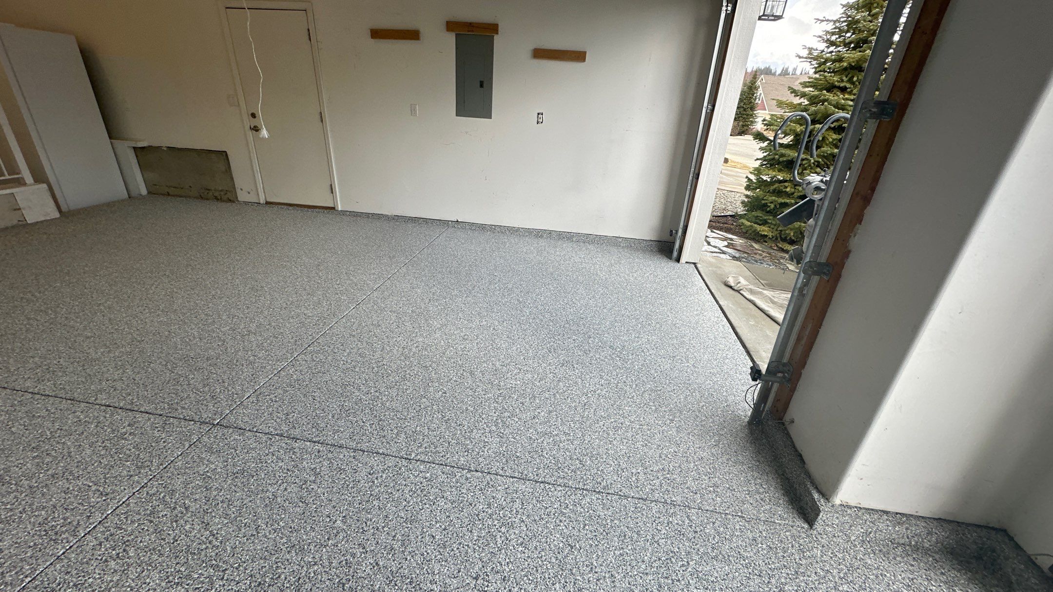 Garage Transformation using Slate Stone by Croc Coatings, LLC