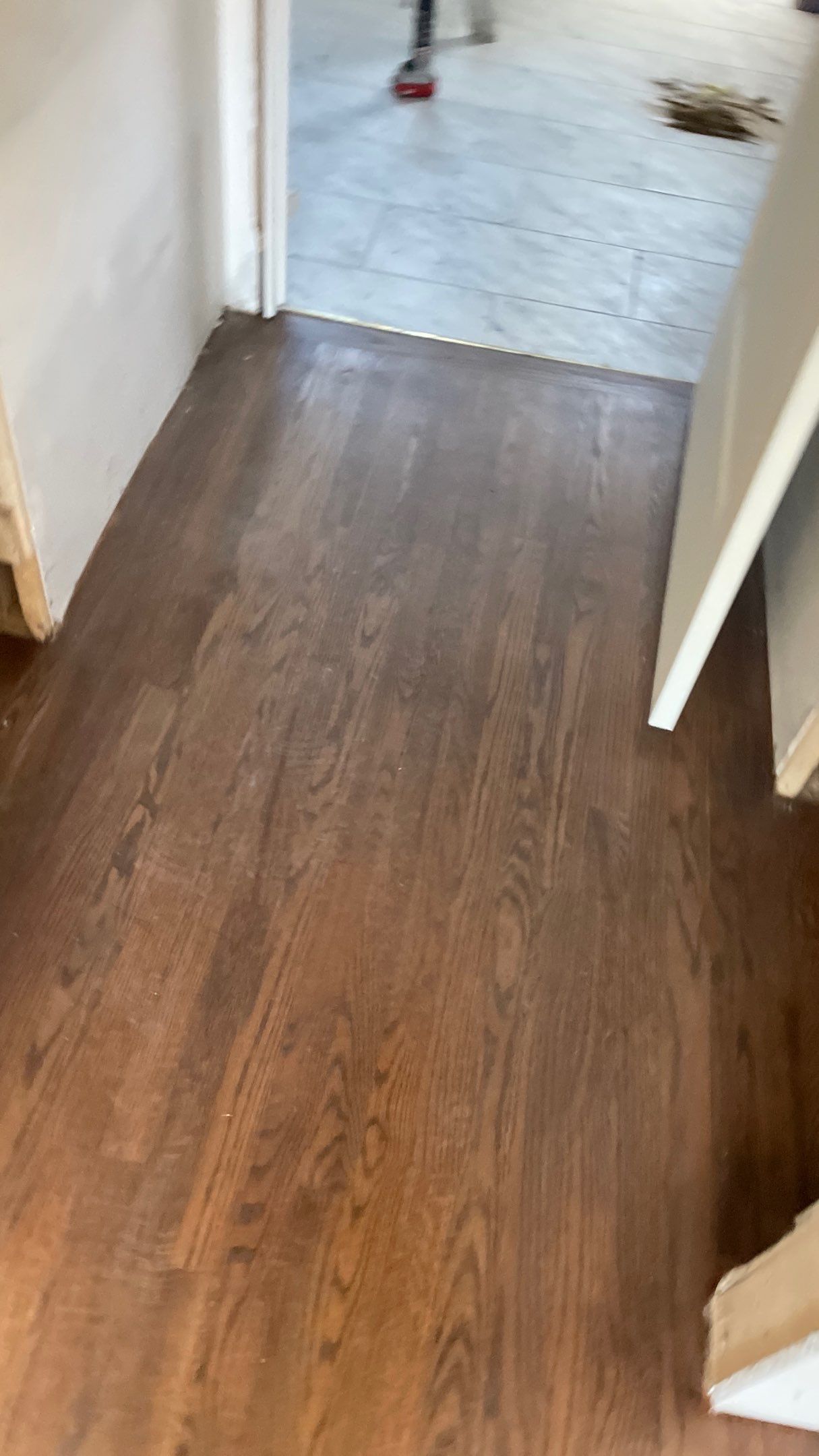 Remodeled Home with new tile floors, Showers and Refinished Oak Floors with stain and Waterbased Finish by Footprints Floors of Coastal Carolina