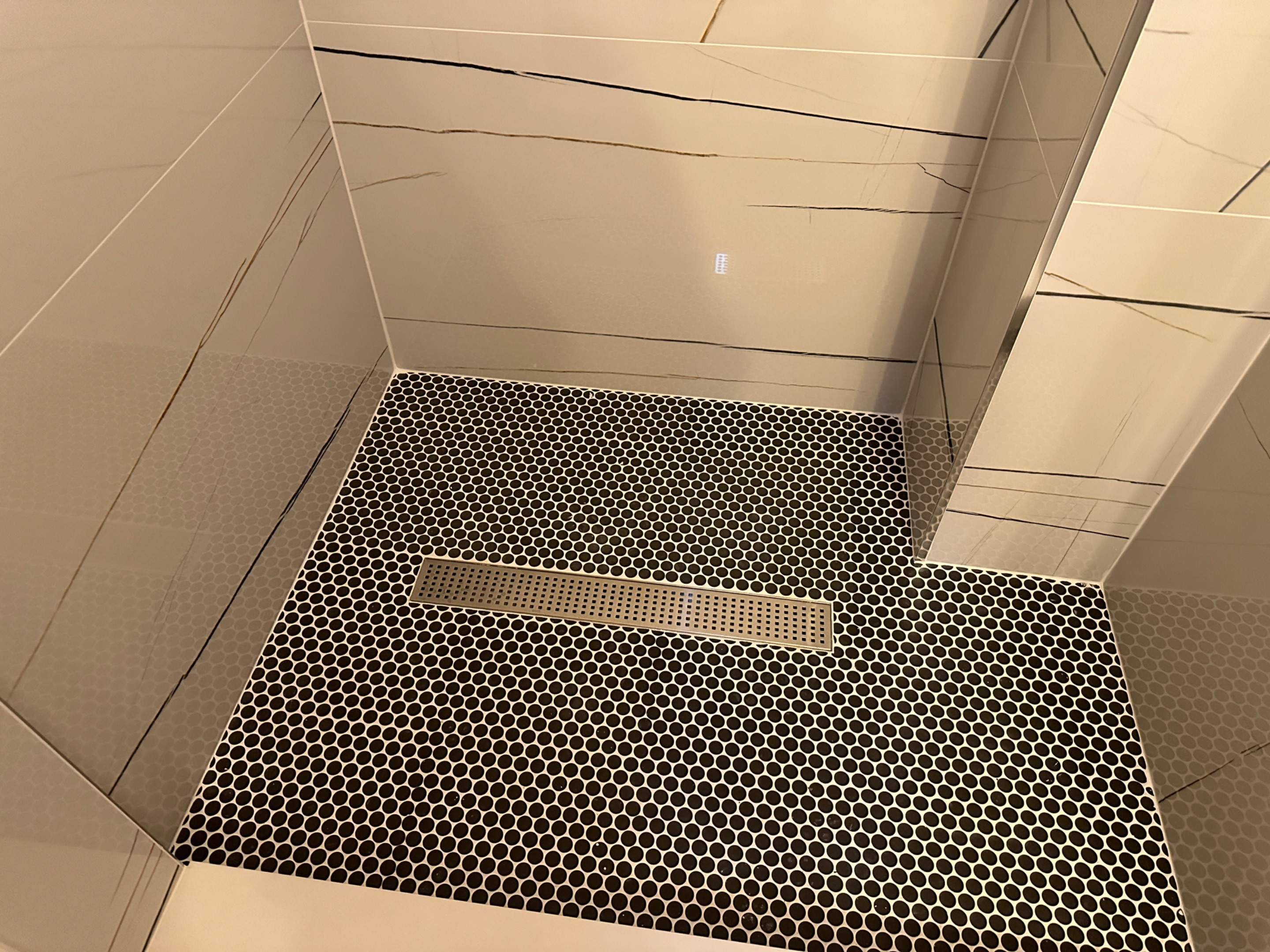 San Antonio Kitchen and Bathroom Remodel Featuring Marble-Patterned Tiles by Mena stone surfaces