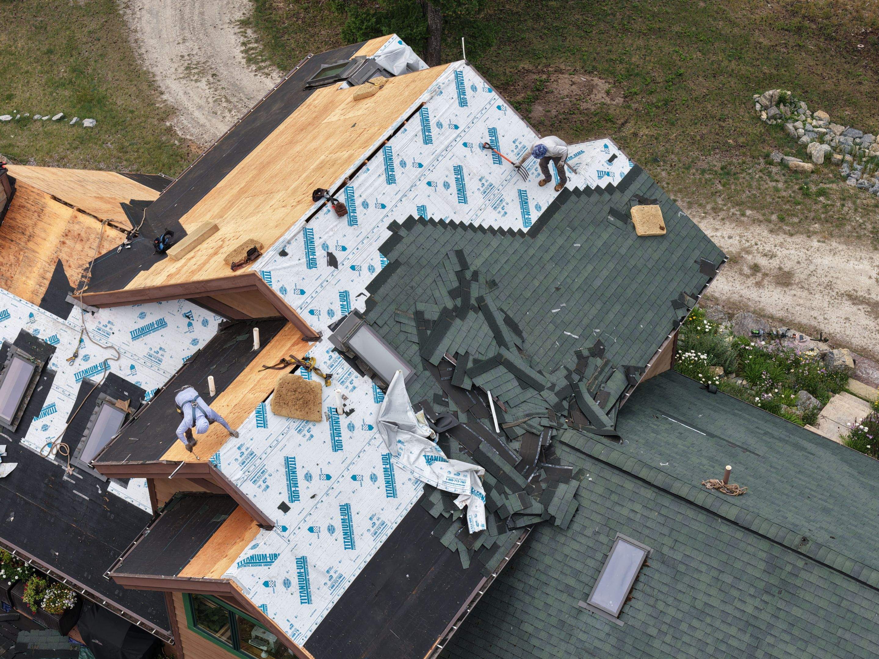 Roof Replacement - GAF Timberline UHDZ - Barkwood  by Montana Roofing Solutions