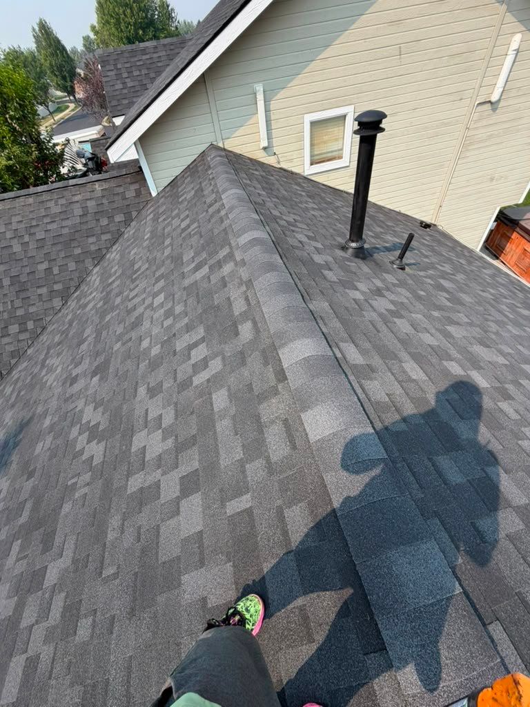 Meridian Residential Roof Replacement Using Dark Gray Architectural Shingles by Olive Roofing
