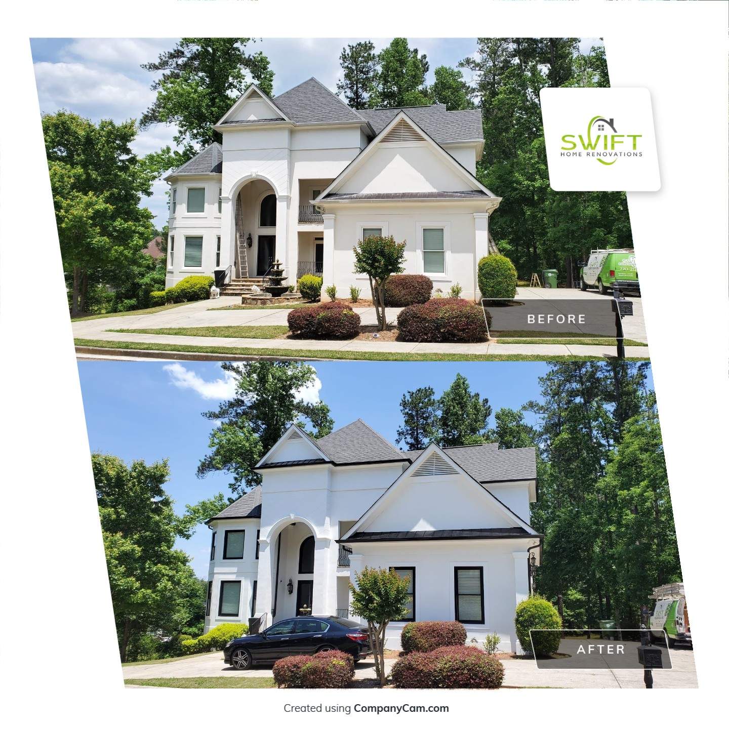 Full Exterior Stucco Painting and Trim Update in Atlanta by Swift Home Renovations
