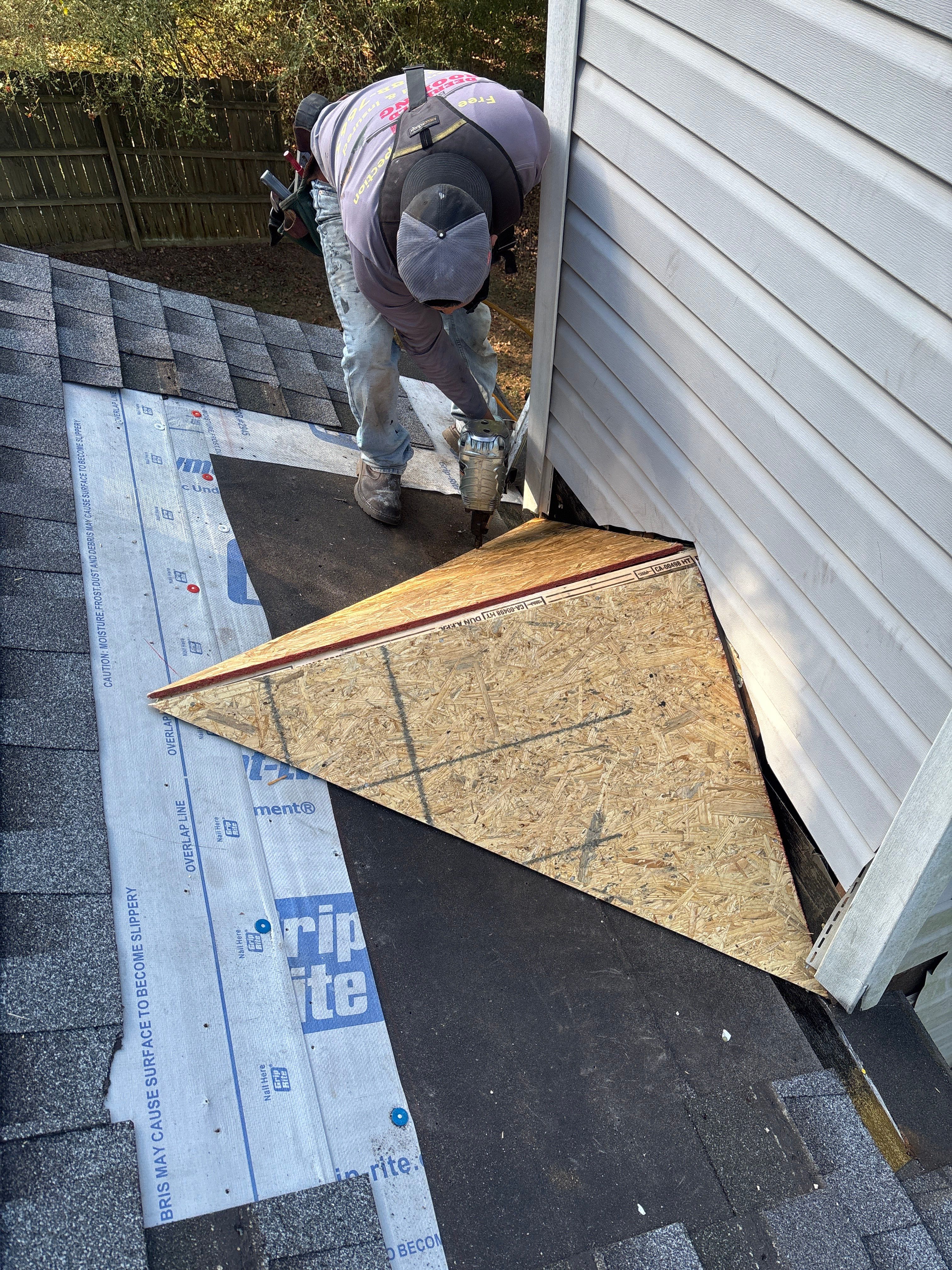Poor roof installation by Deerfield Roofing LLC