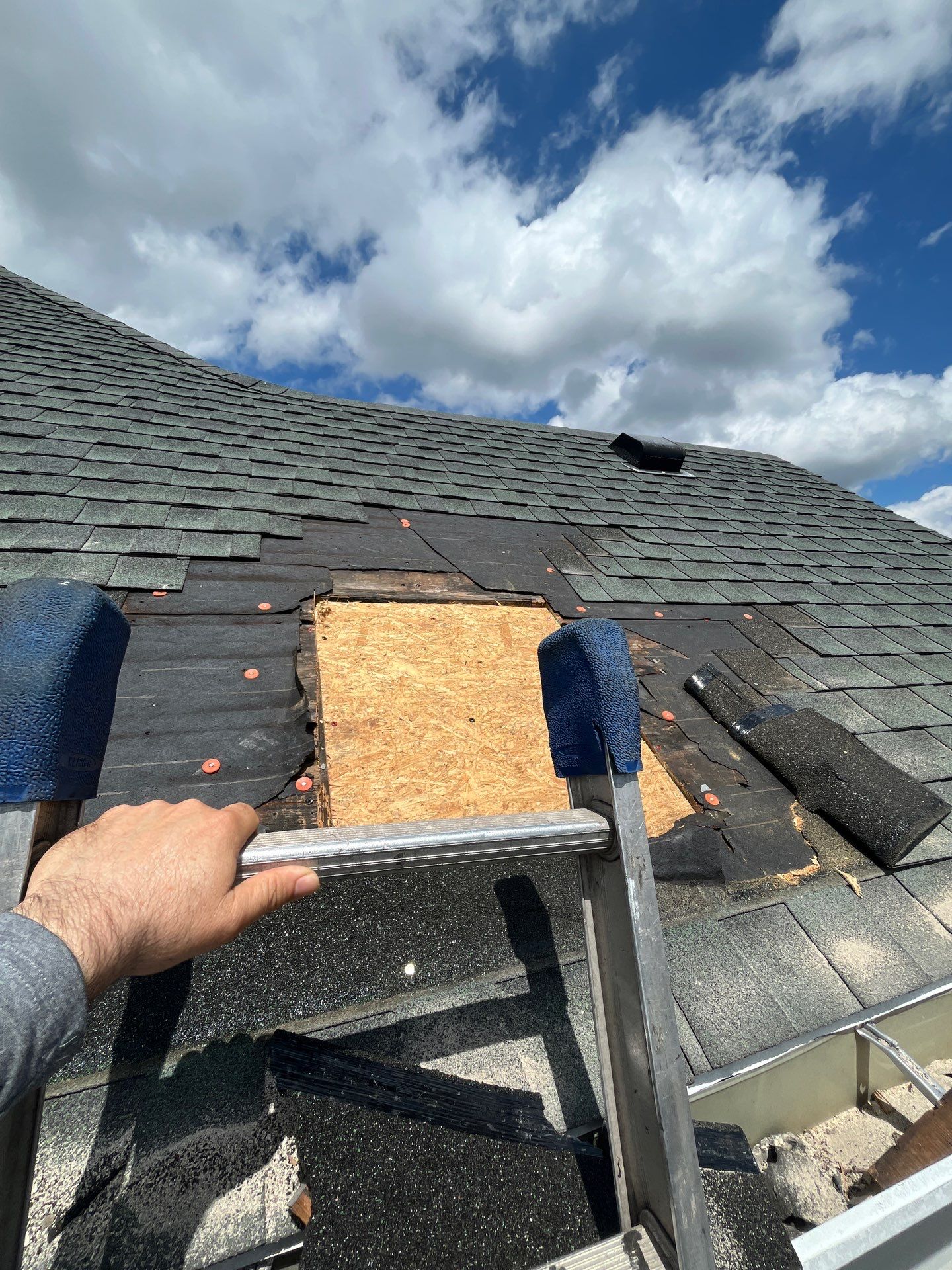 Just a simple chimney Removal by Level Up Roofing and Restoration Services LLC
