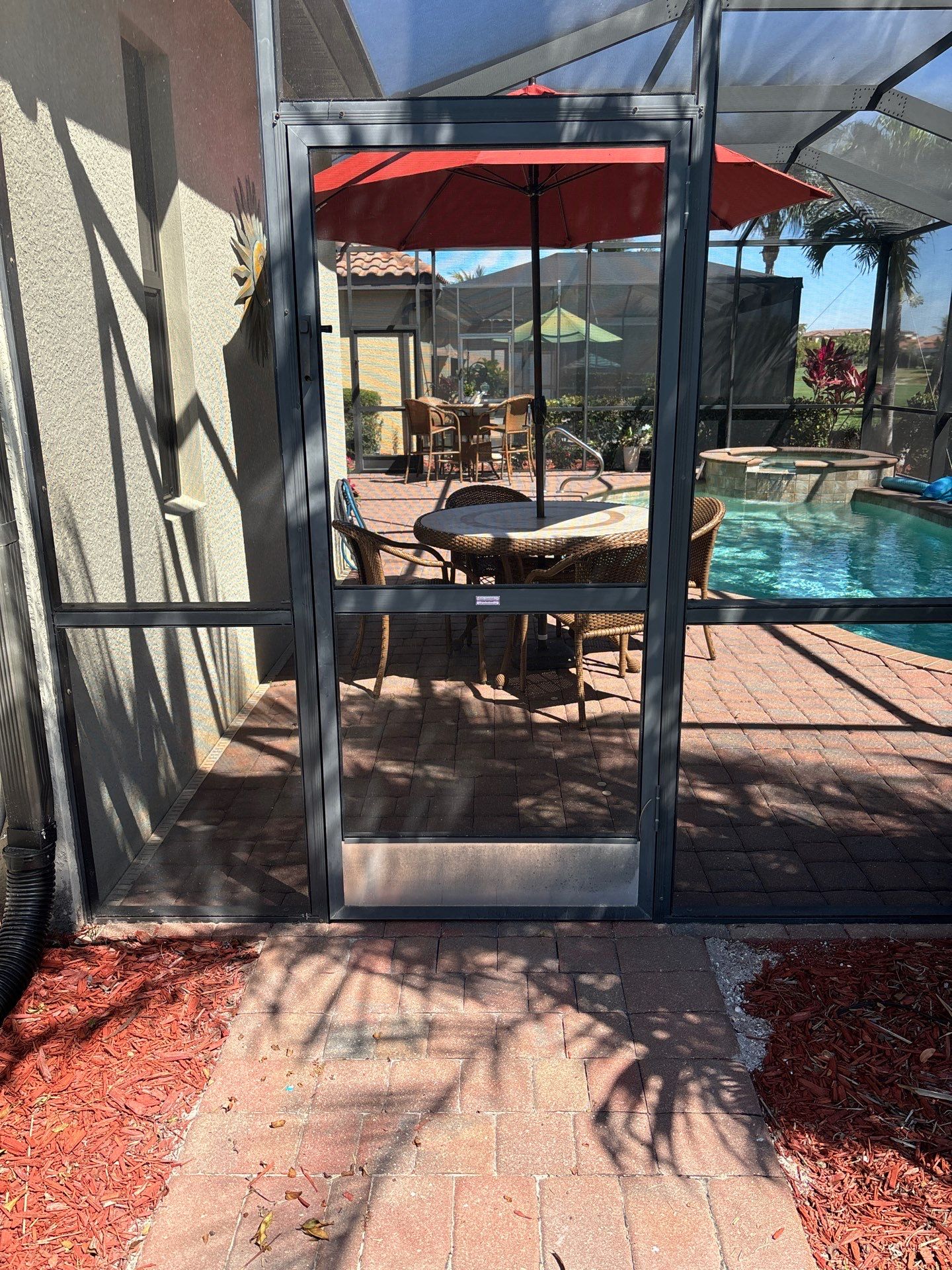 Textured Marble Pool Deck - Bonita National Golf & Country Club by Old Town Pavers Llc