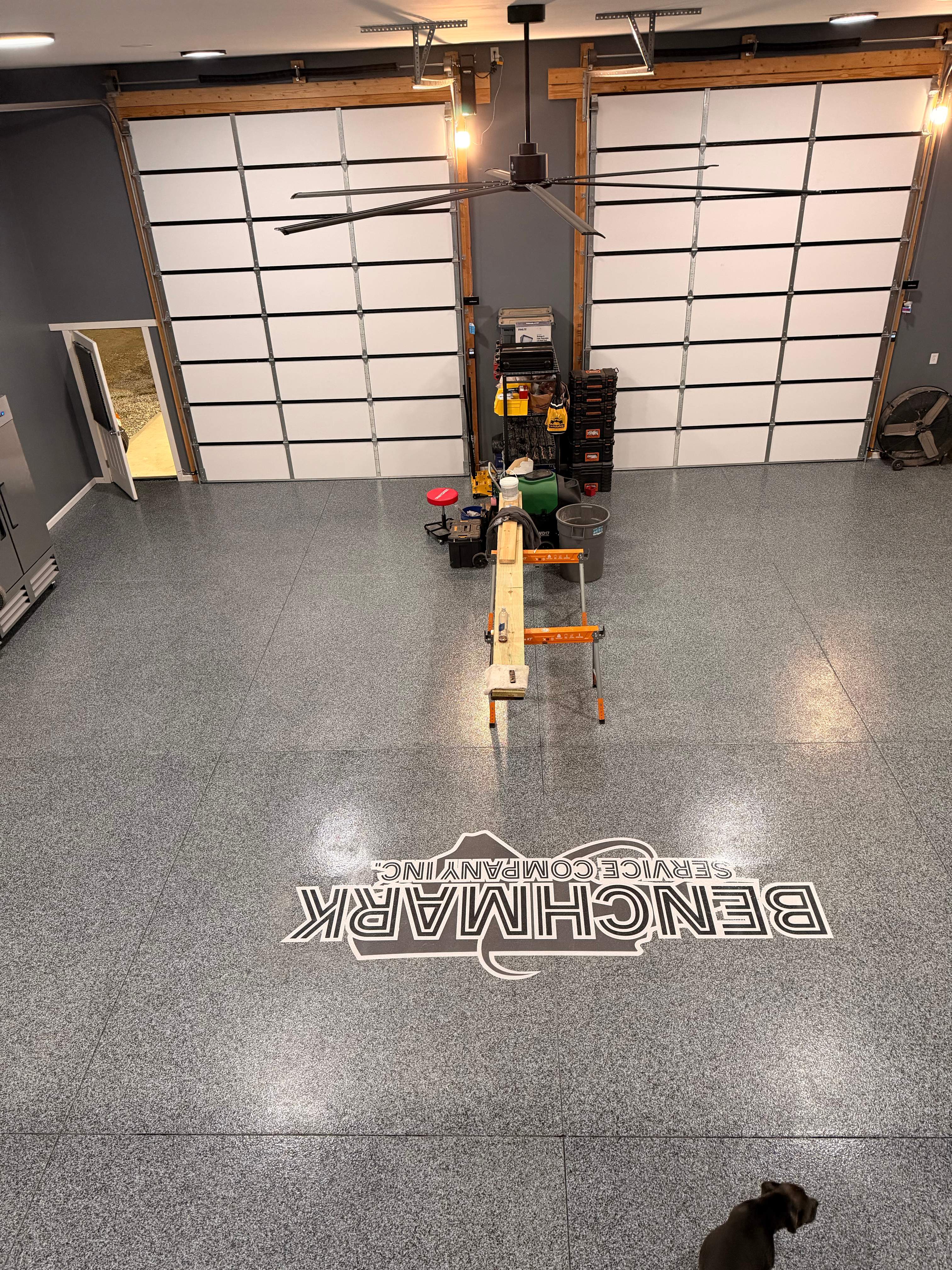 Custom Flake Floor and Company Logo