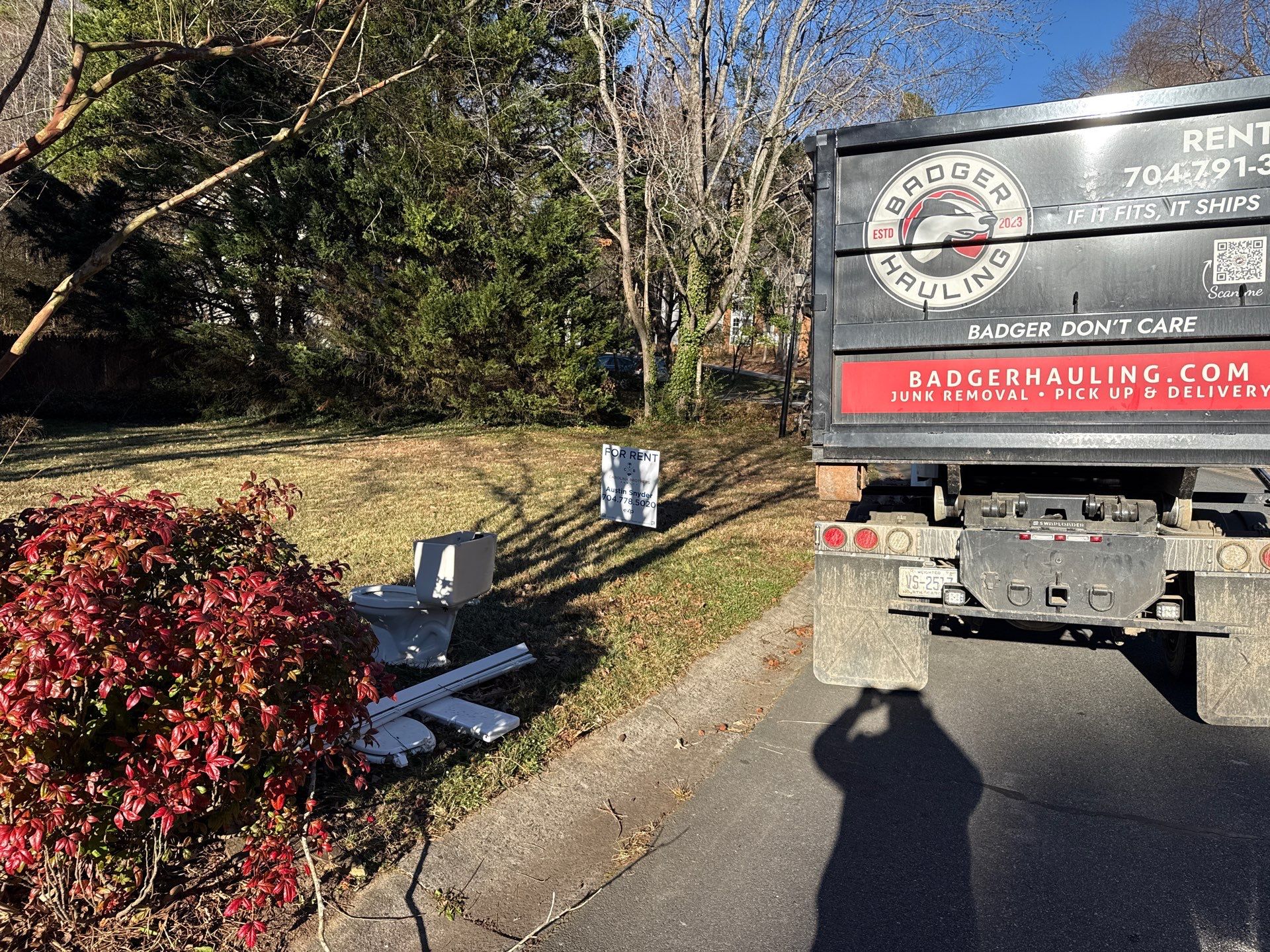 Project in Matthews by Badger Hauling