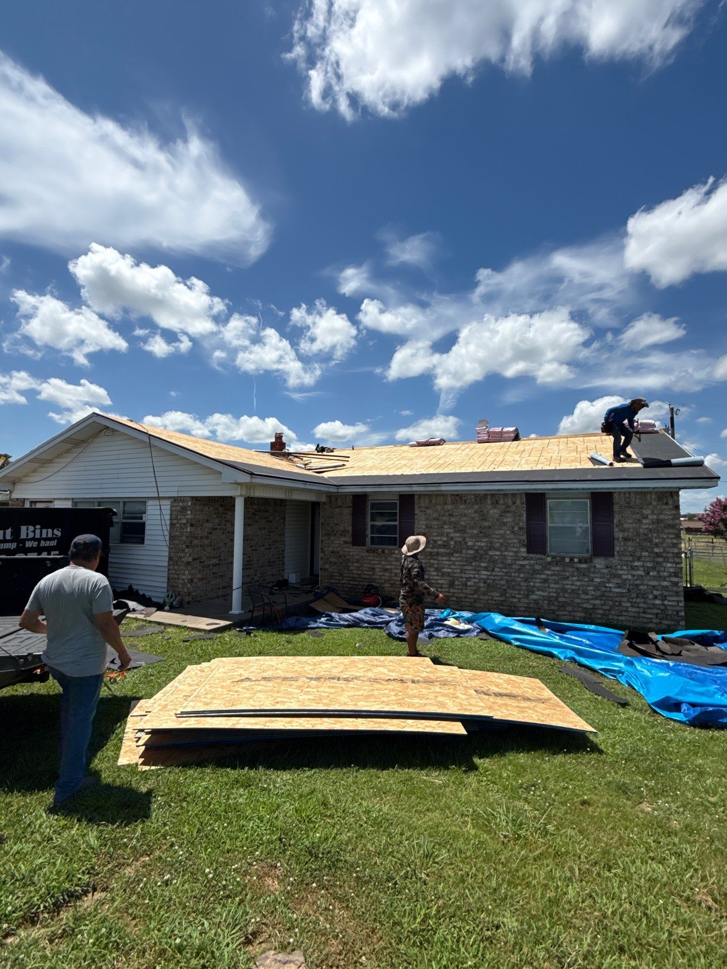 New roof & siding paid by insurance. Along with new roof sheathing.  by In & Out Construction & Remodeling, LLC