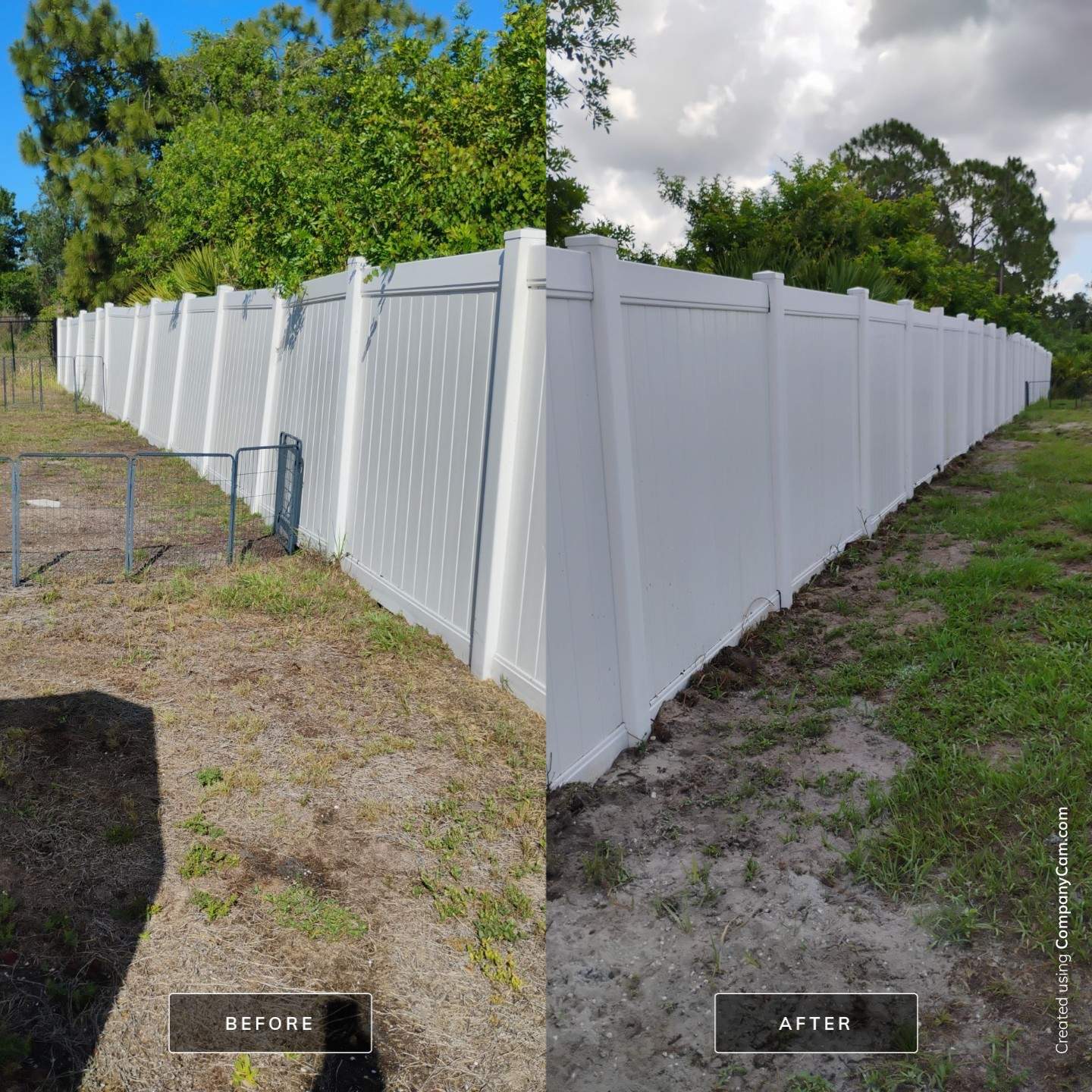 Black Chain Link and Vinyl Privacy Fence Installation in North Port by True Fence LLC