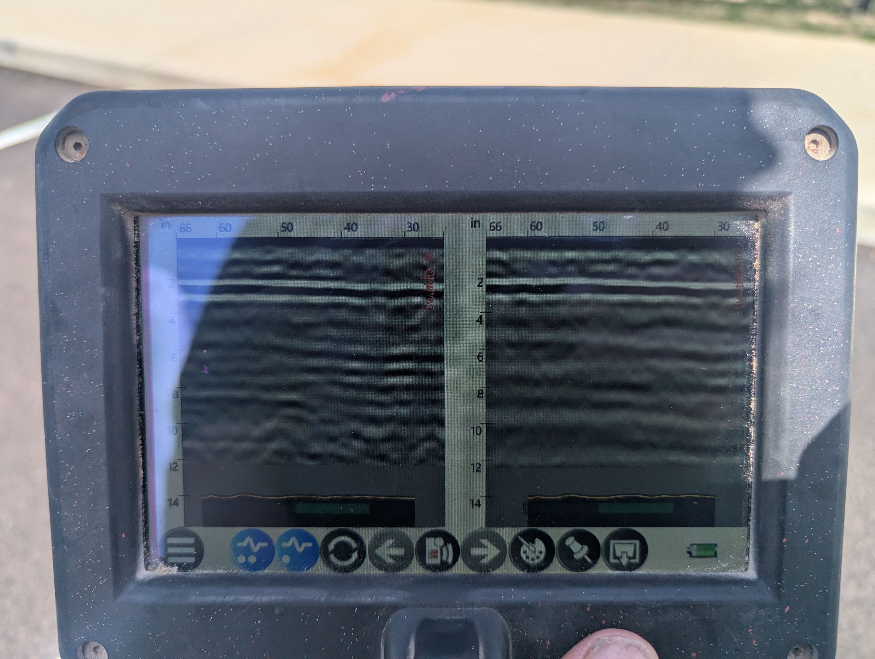 Asphalt Scan to determine thickness by Alsip Locating Service, LLC