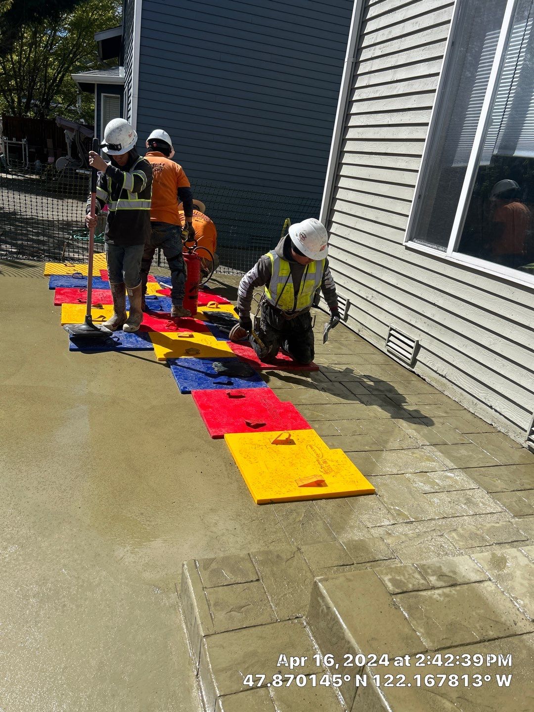 Benedict | Stamped Concrete Back Patio by Jireh Asphalt & Concrete Inc 
