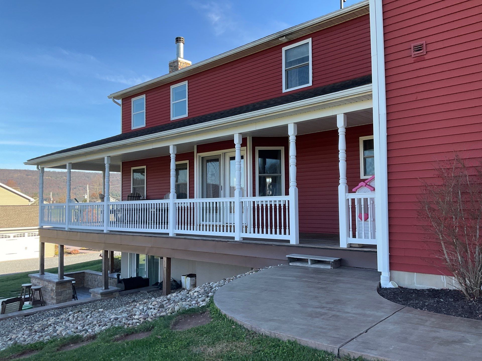 Covered Deck Addition With Custom Gable Roof in Tower City by Esh Builders