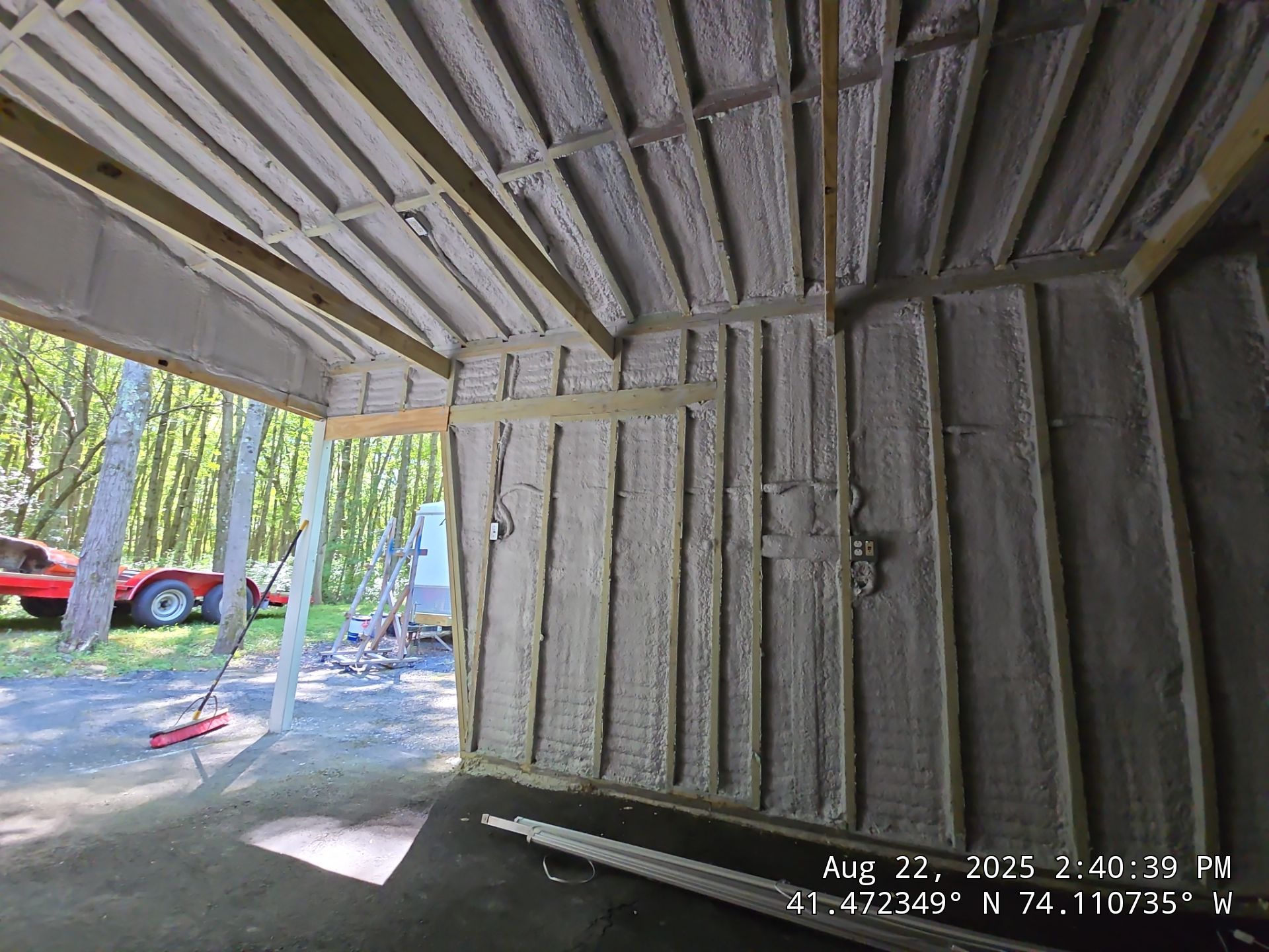 Exterior Walls using Closed Cell Spray Foam by NYS Foam & Energy