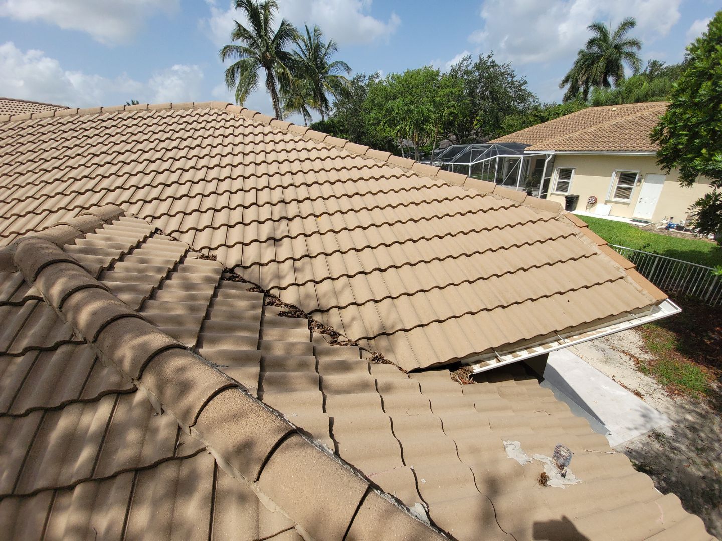 Concrete Tile Roof Leak Repair and Wood Decking Replacement in Parkland by Aastro Roofing